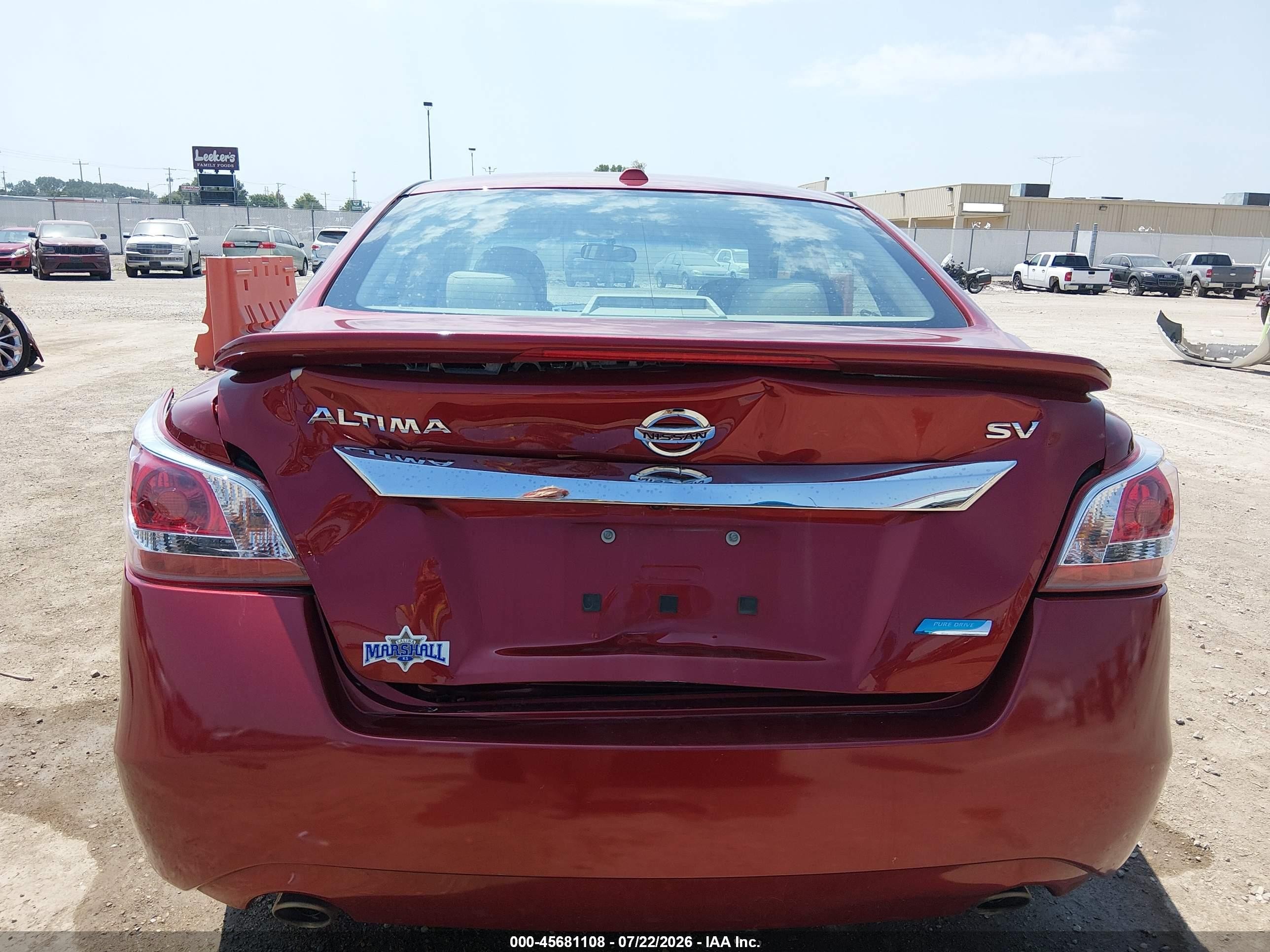 2013 Nissan Altima 2.5 Sv Red vin: 1N4AL3AP8DC292337
