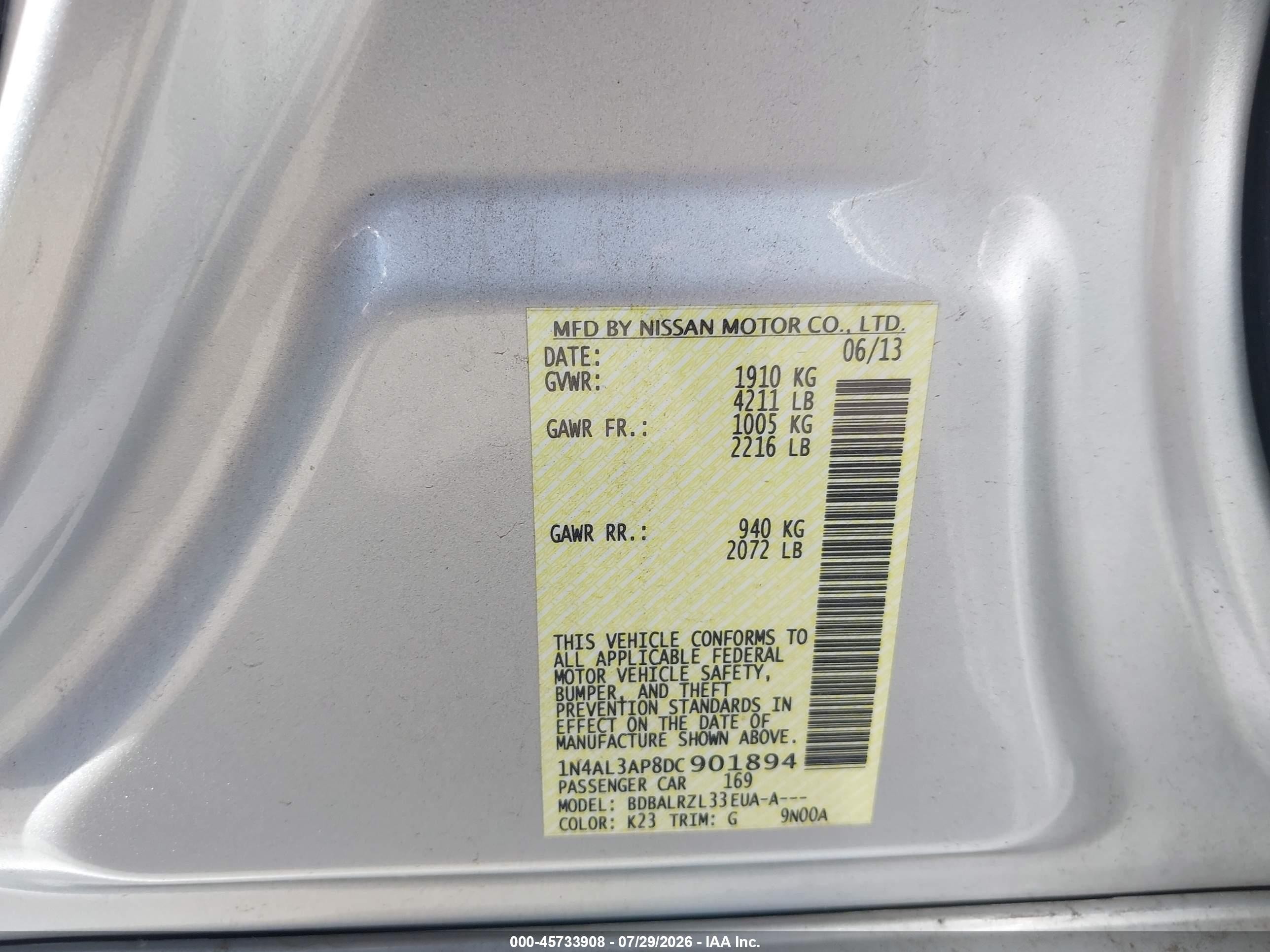 2013 Nissan Altima 2.5 S Silver vin: 1N4AL3AP8DC901894