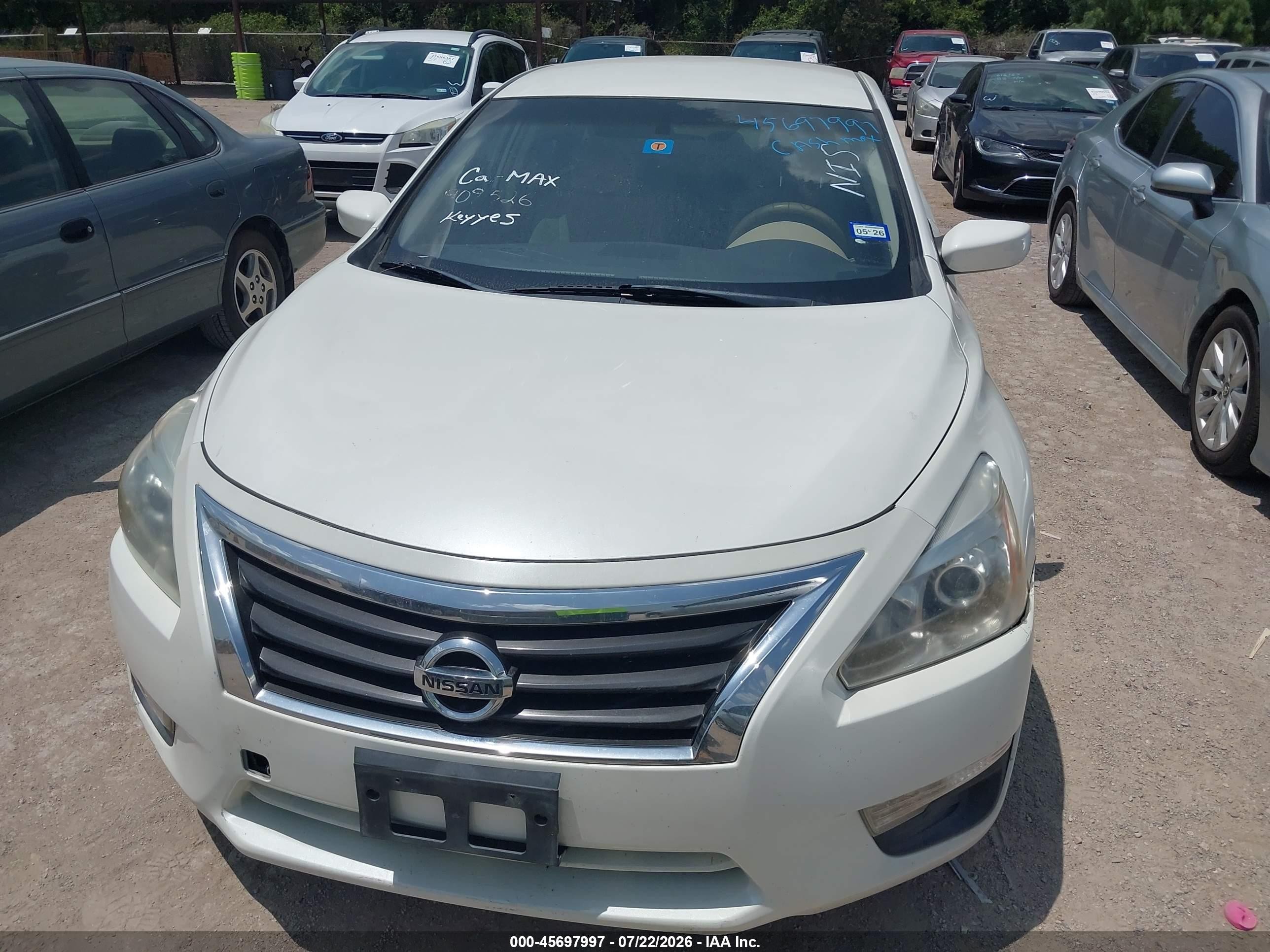 2013 Nissan Altima 2.5 S White vin: 1N4AL3AP8DC909526