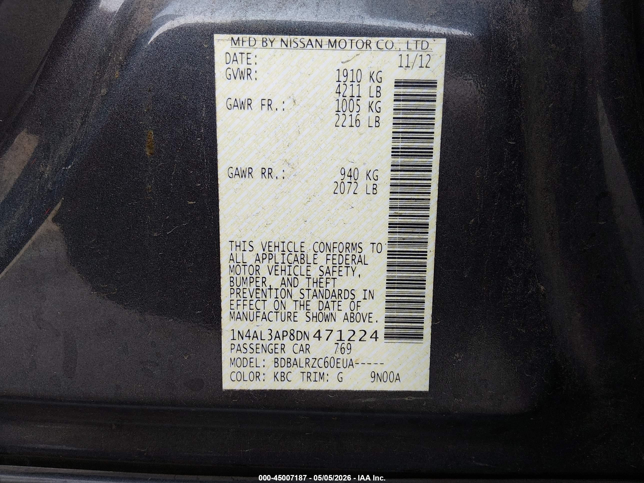2013 Nissan Altima 2.5 S Gray vin: 1N4AL3AP8DN471224