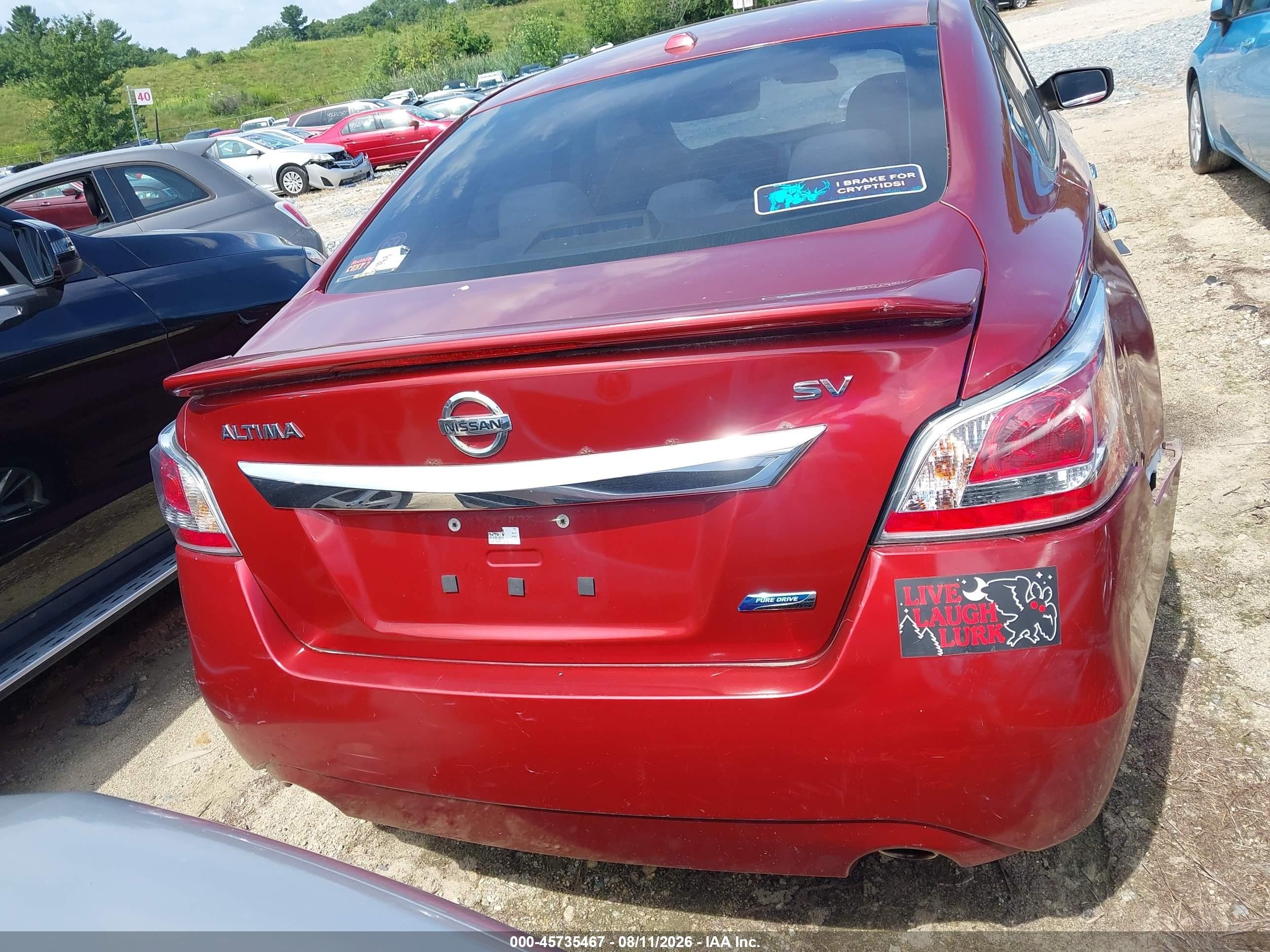 2014 Nissan Altima 2.5 Sv Бордовый vin: 1N4AL3AP8EC107768