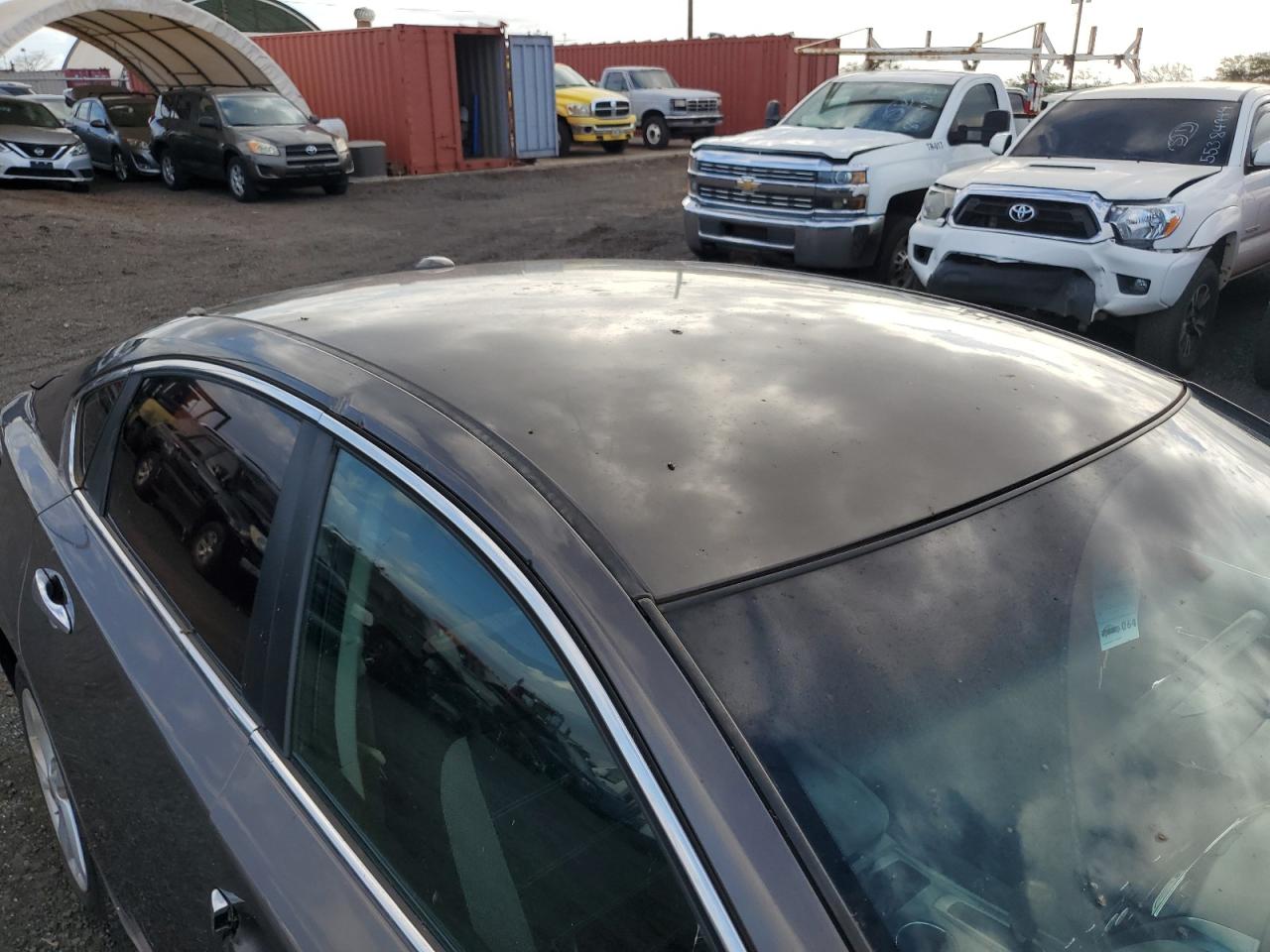 2014 Niss Altima Желто-коричневый vin: 1N4AL3AP8EC265771 Damage: Right Drip Rail, Dent(s) W/ Paint Dmg, 2 to 3 inches