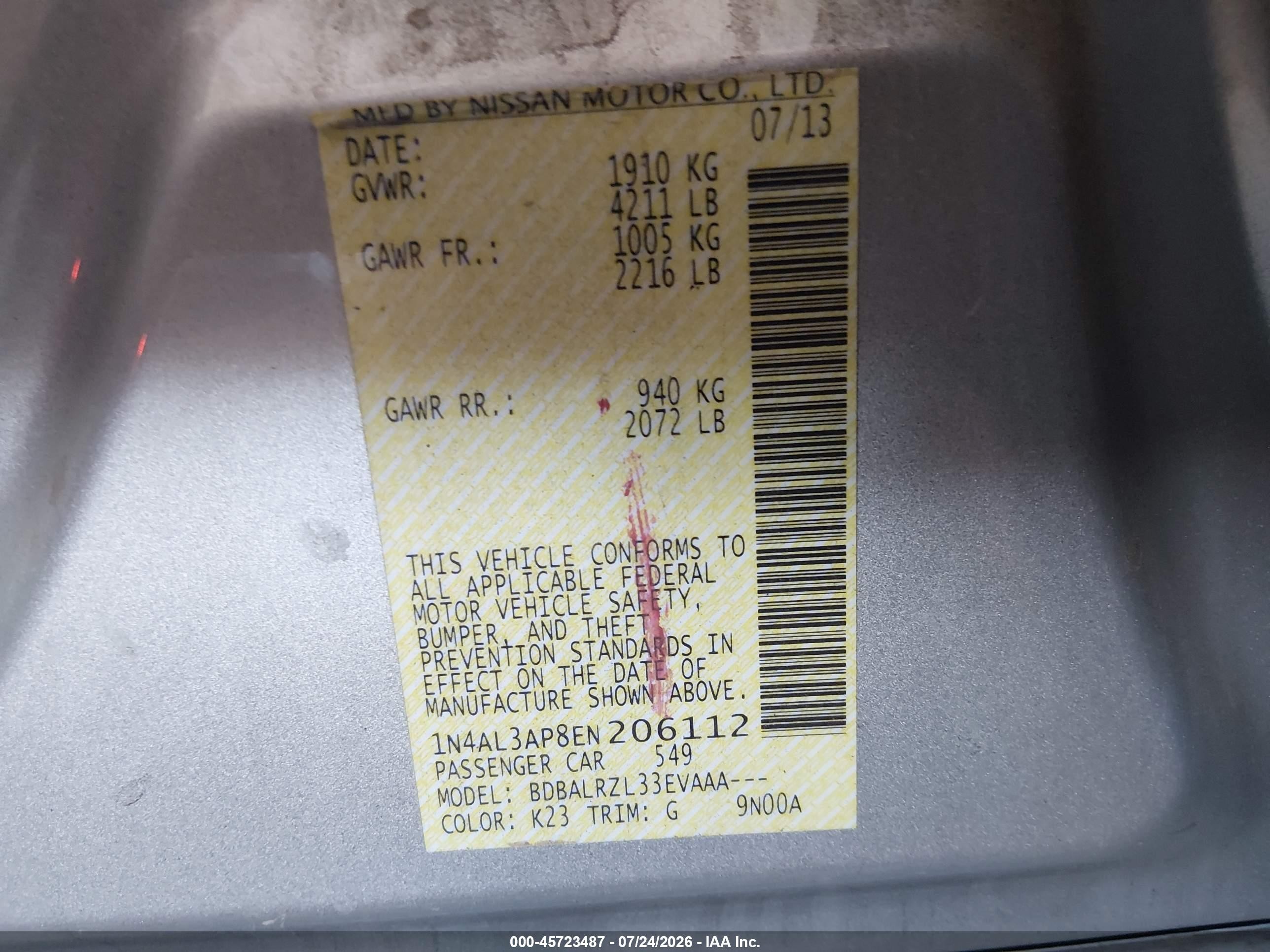 2014 Nissan Altima 2.5 S Silver vin: 1N4AL3AP8EN206112