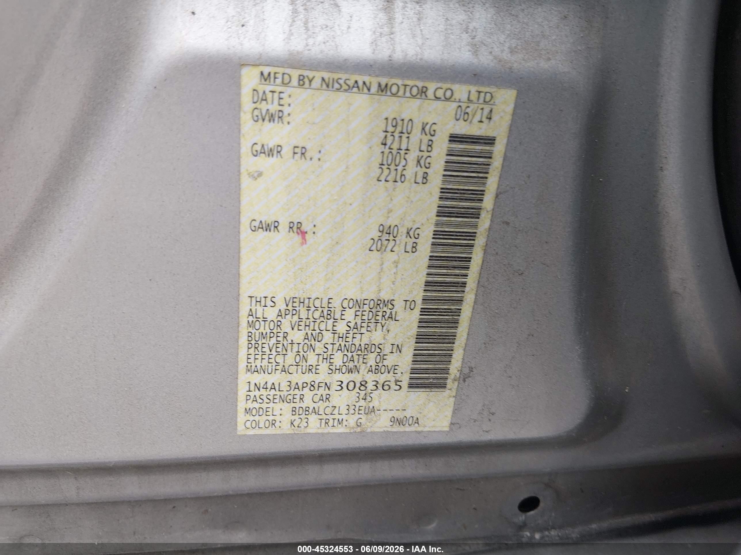2015 Nissan Altima 2.5 S Silver vin: 1N4AL3AP8FN308365