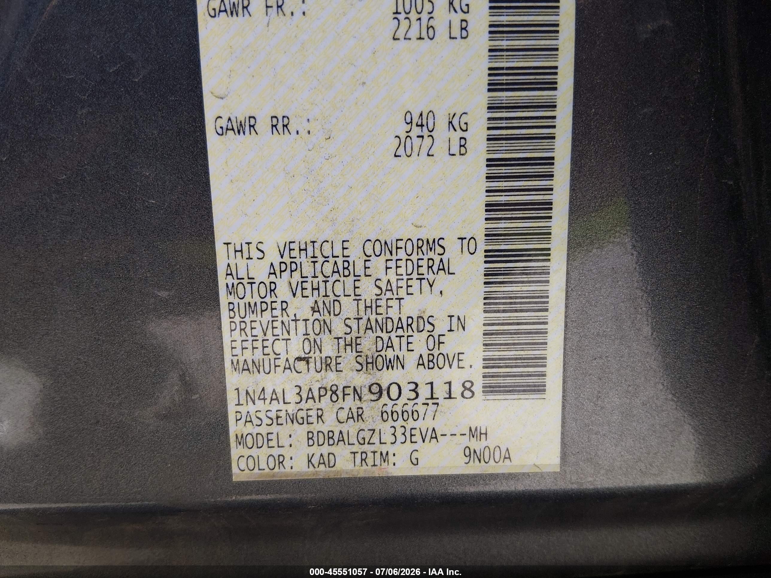 2015 Nissan Altima 2.5 S Gray vin: 1N4AL3AP8FN903118