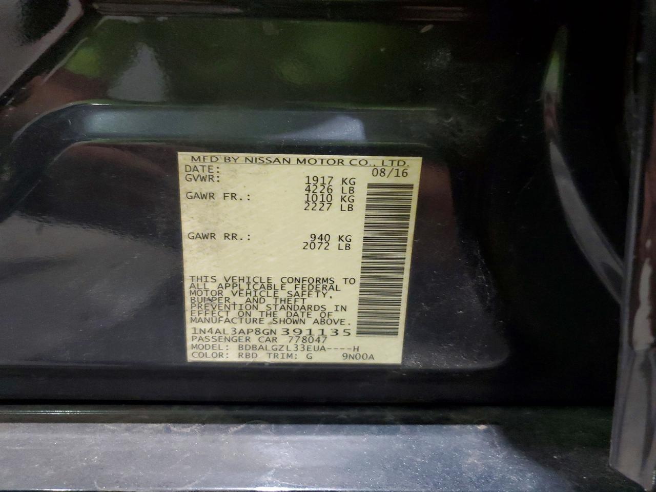 2016 Nissan Altima 2.5 S Blue vin: 1N4AL3AP8GN391135