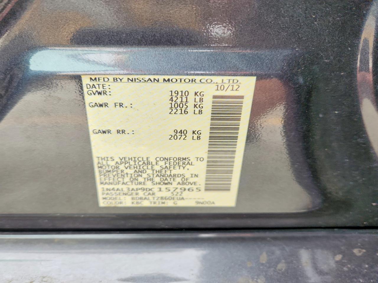 2013 Nissan Altima 2.5 Gray vin: 1N4AL3AP9DC157965