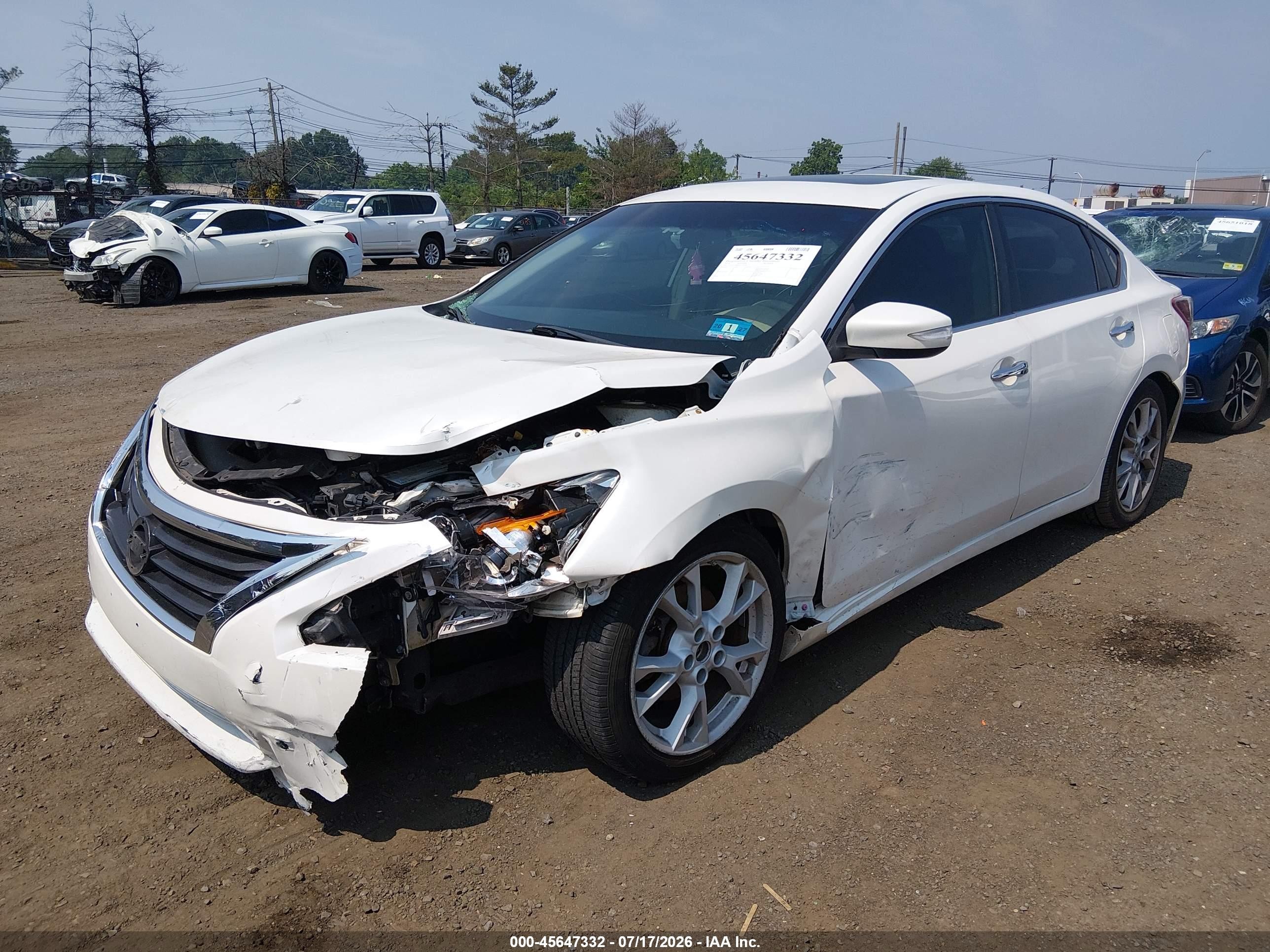2013 Nissan Altima 2.5 Sl White vin: 1N4AL3AP9DC178928