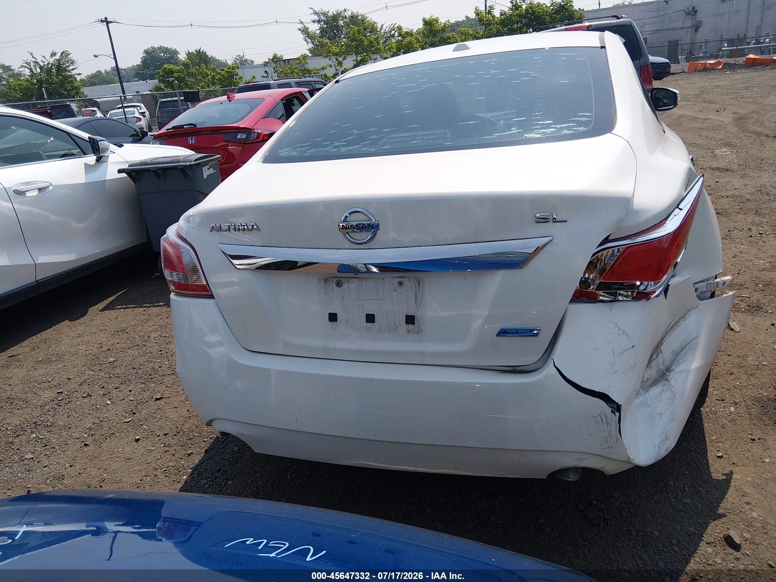 2013 Nissan Altima 2.5 Sl White vin: 1N4AL3AP9DC178928