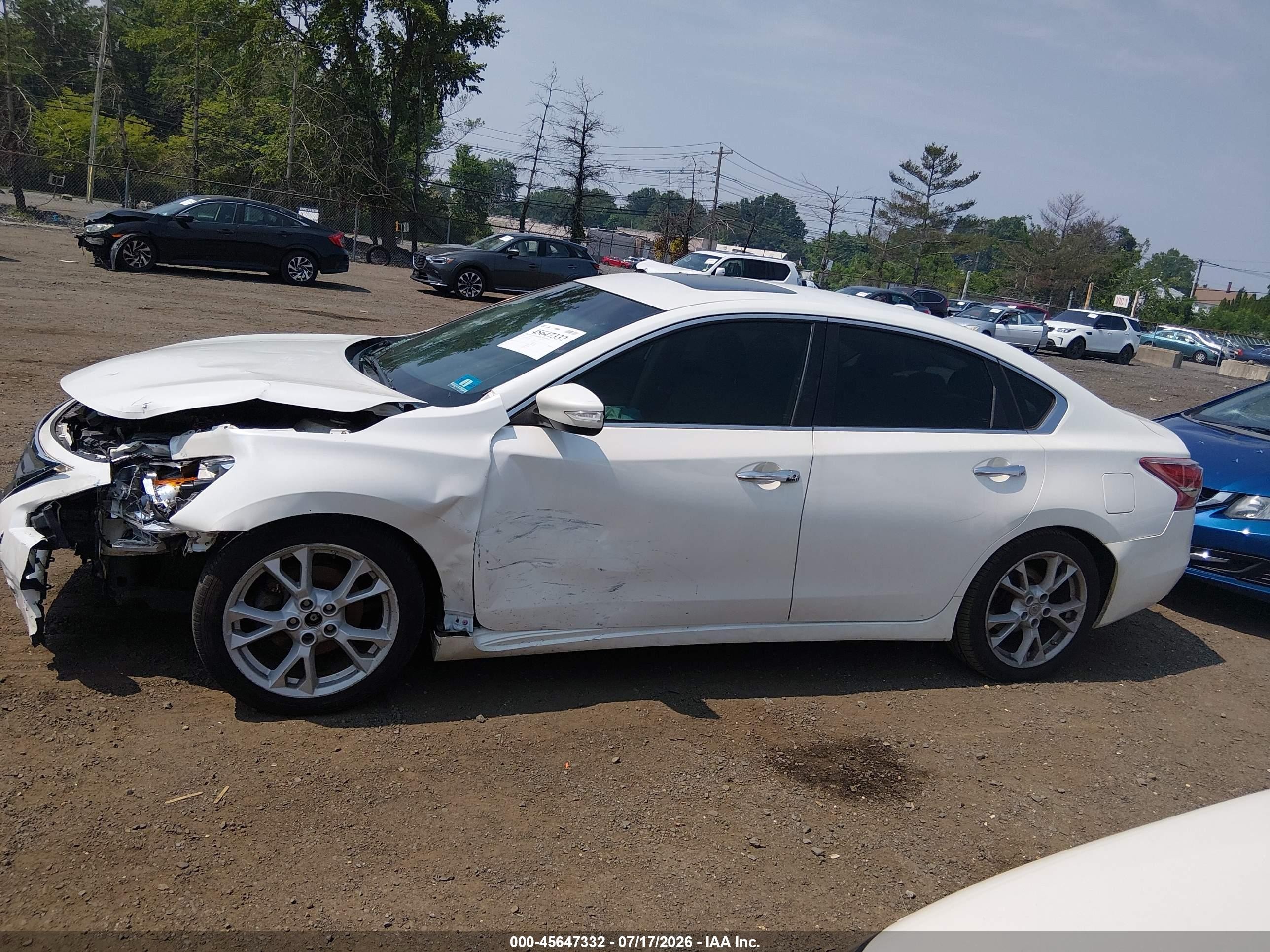 2013 Nissan Altima 2.5 Sl White vin: 1N4AL3AP9DC178928
