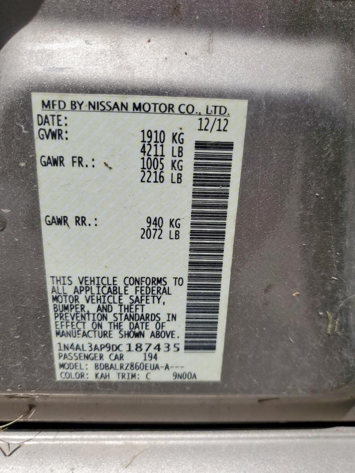2013 Nissan Altima 2.5 Tan vin: 1N4AL3AP9DC187435