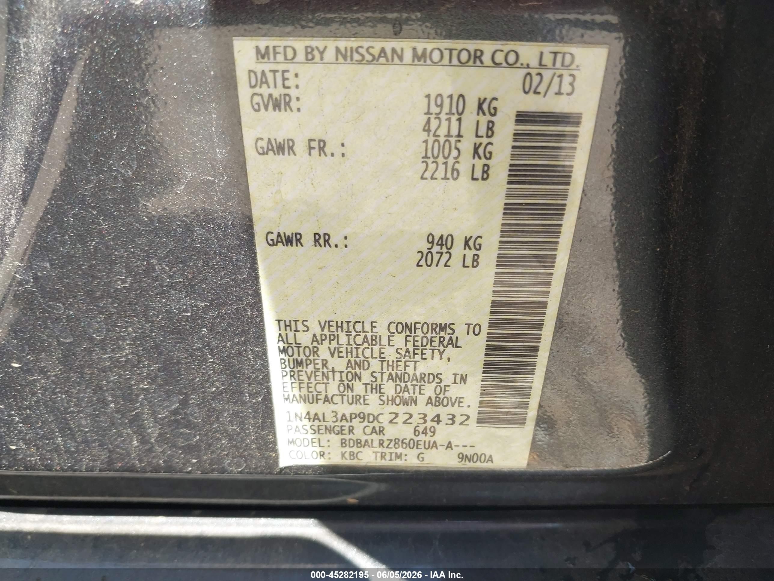 2013 Nissan Altima 2.5 S Серый vin: 1N4AL3AP9DC223432