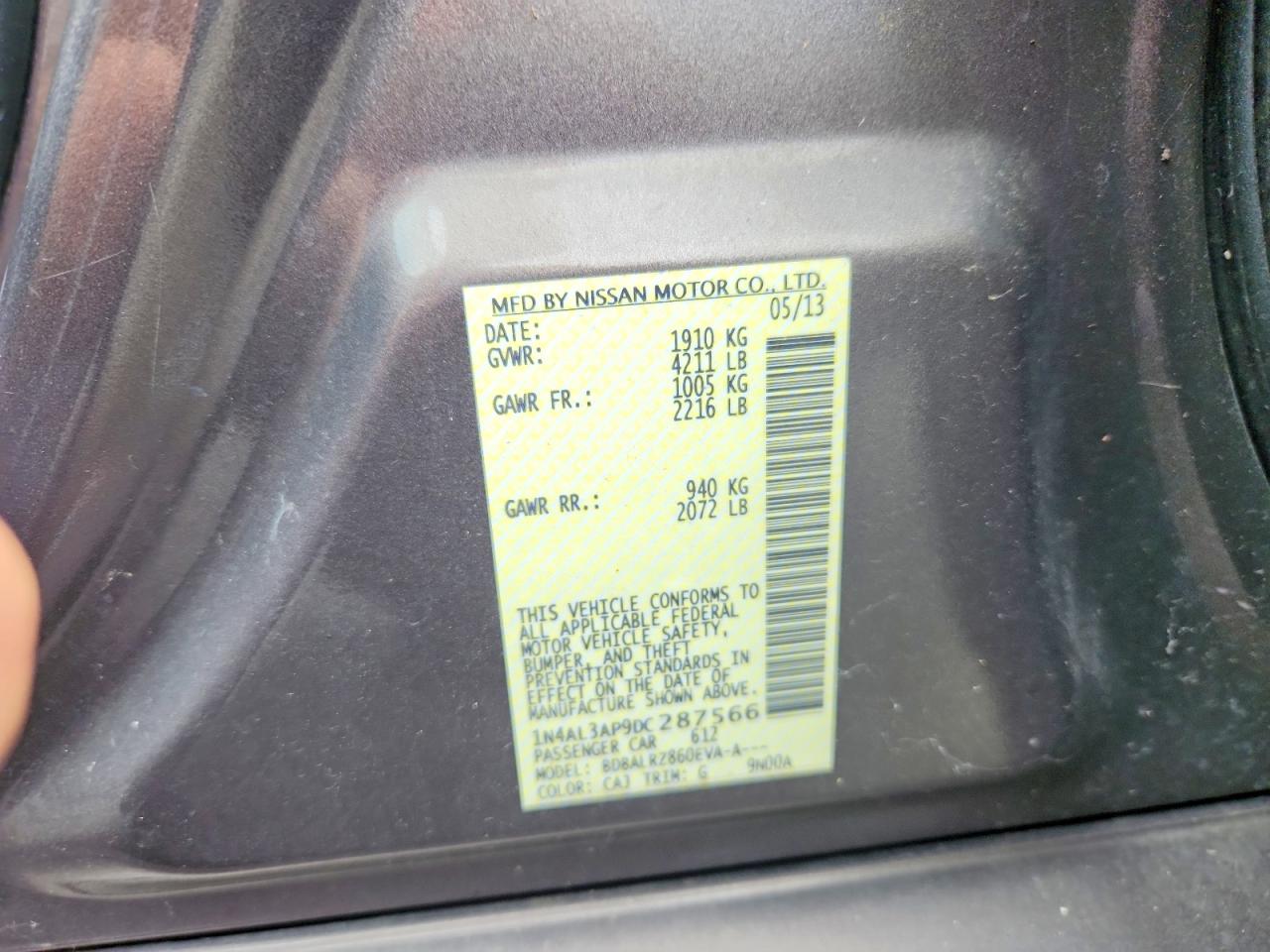 2013 Nissan Altima 2.5 Gray vin: 1N4AL3AP9DC287566