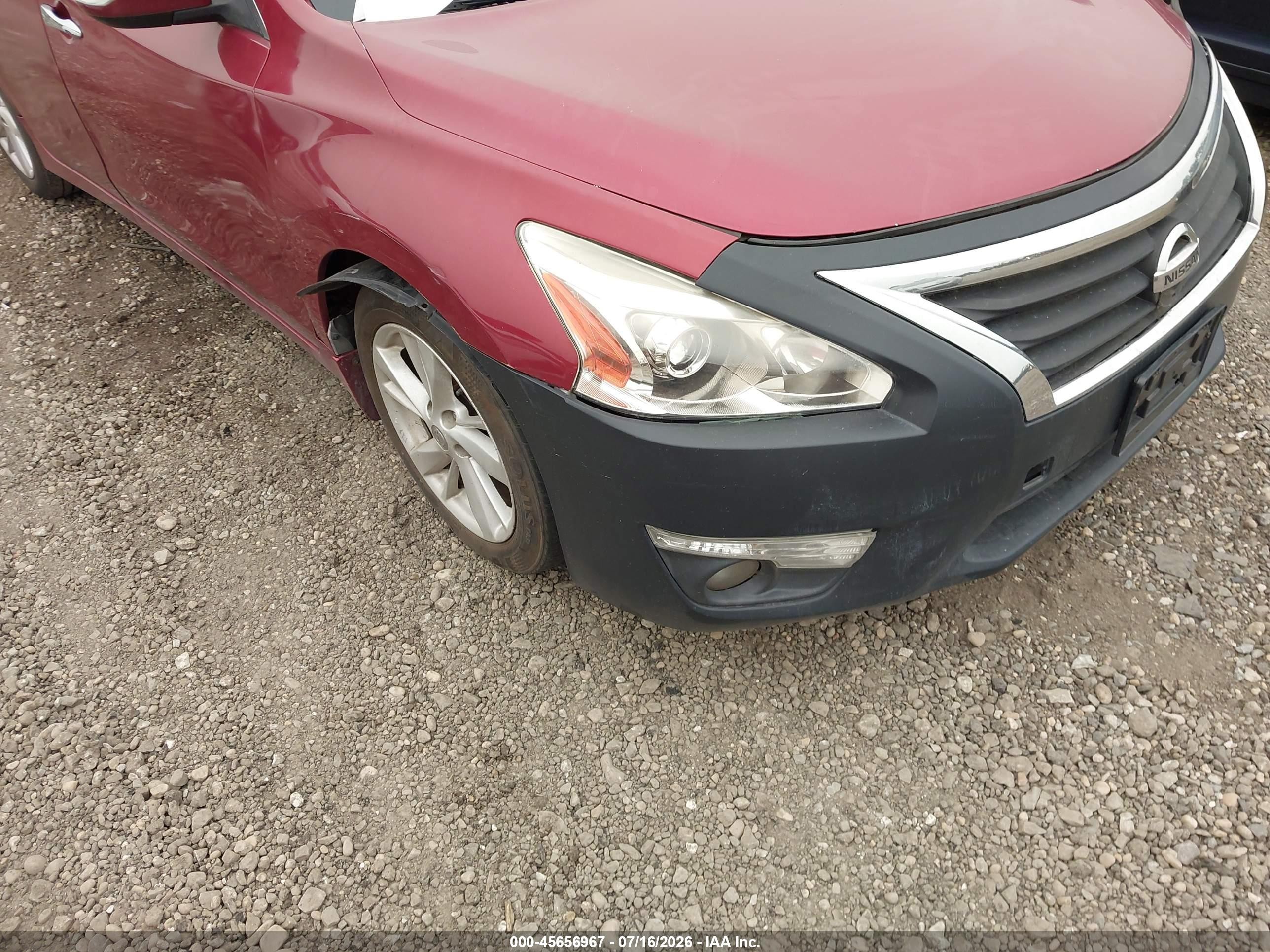 2013 Nissan Altima 2.5 Sv Red vin: 1N4AL3AP9DN421609