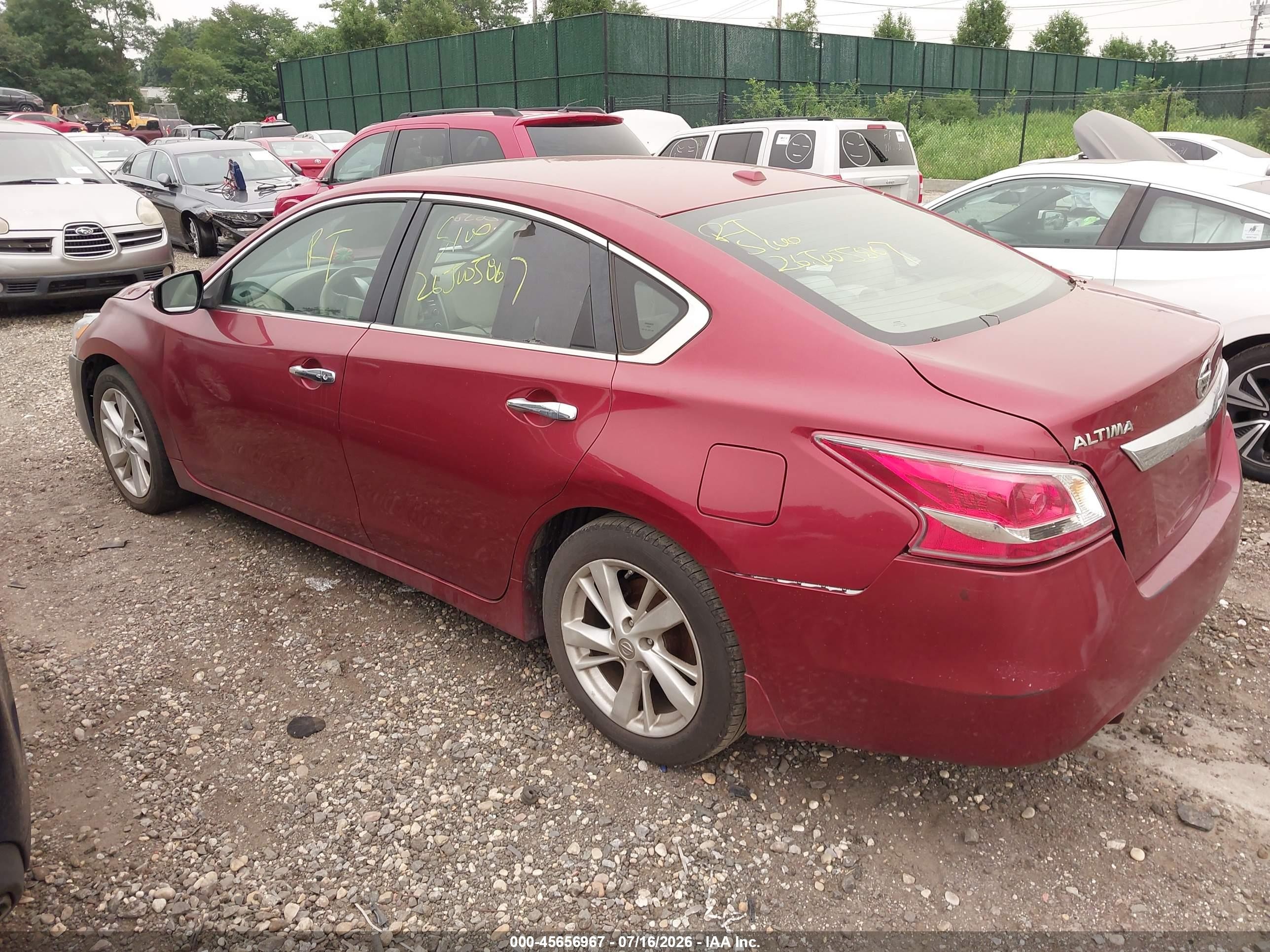 2013 Nissan Altima 2.5 Sv Red vin: 1N4AL3AP9DN421609