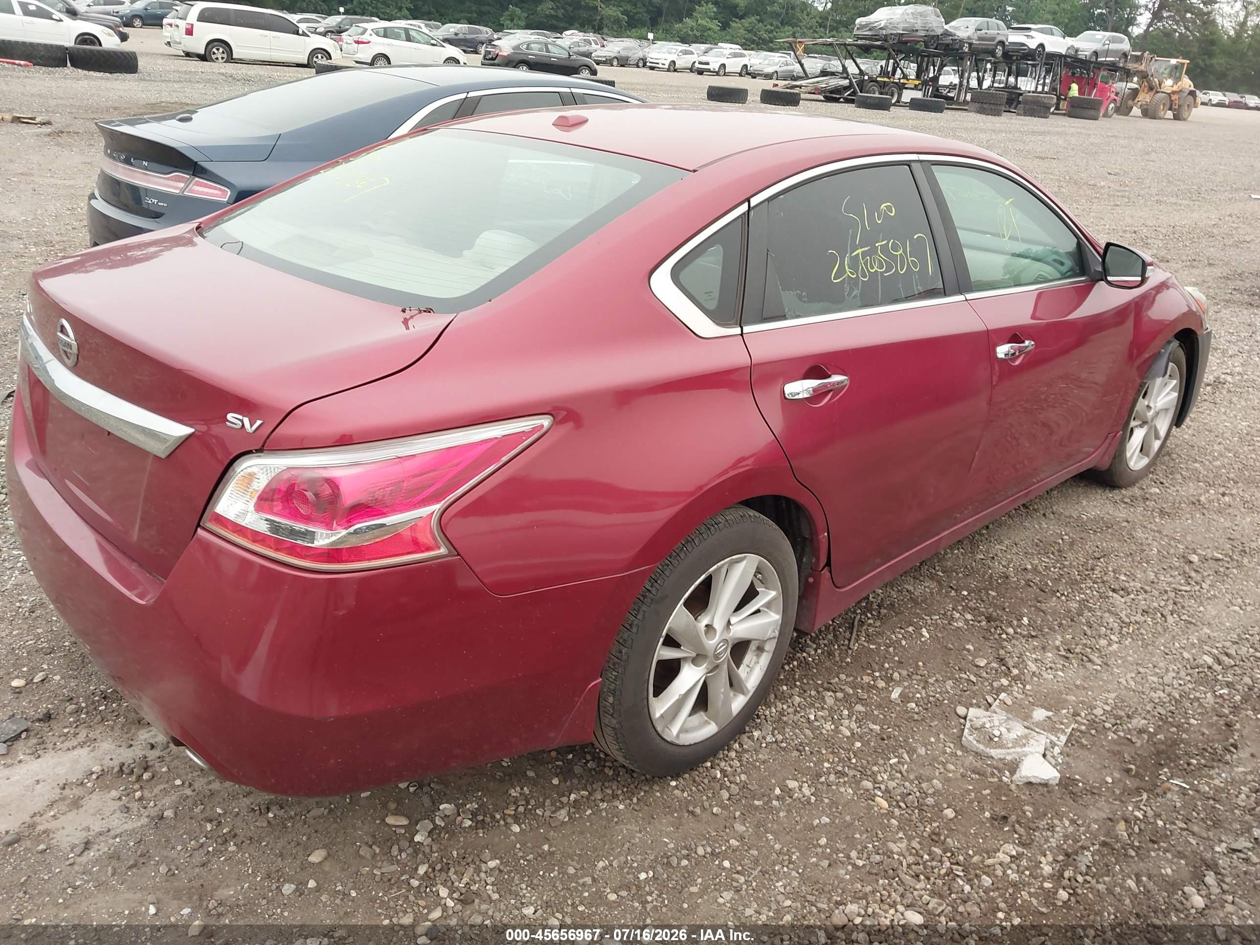2013 Nissan Altima 2.5 Sv Red vin: 1N4AL3AP9DN421609