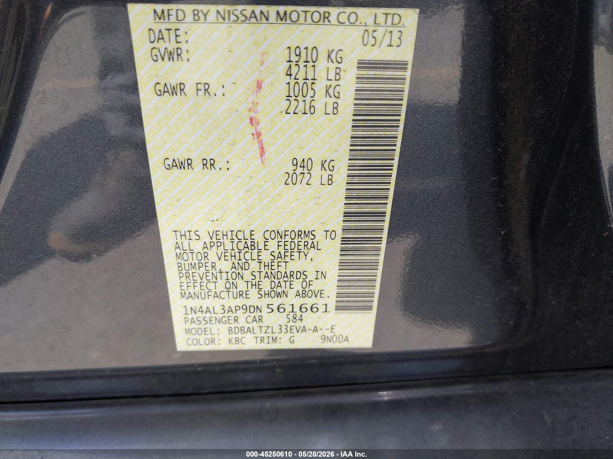 2013 Nissan Altima 2.5 Sv Серый vin: 1N4AL3AP9DN561661