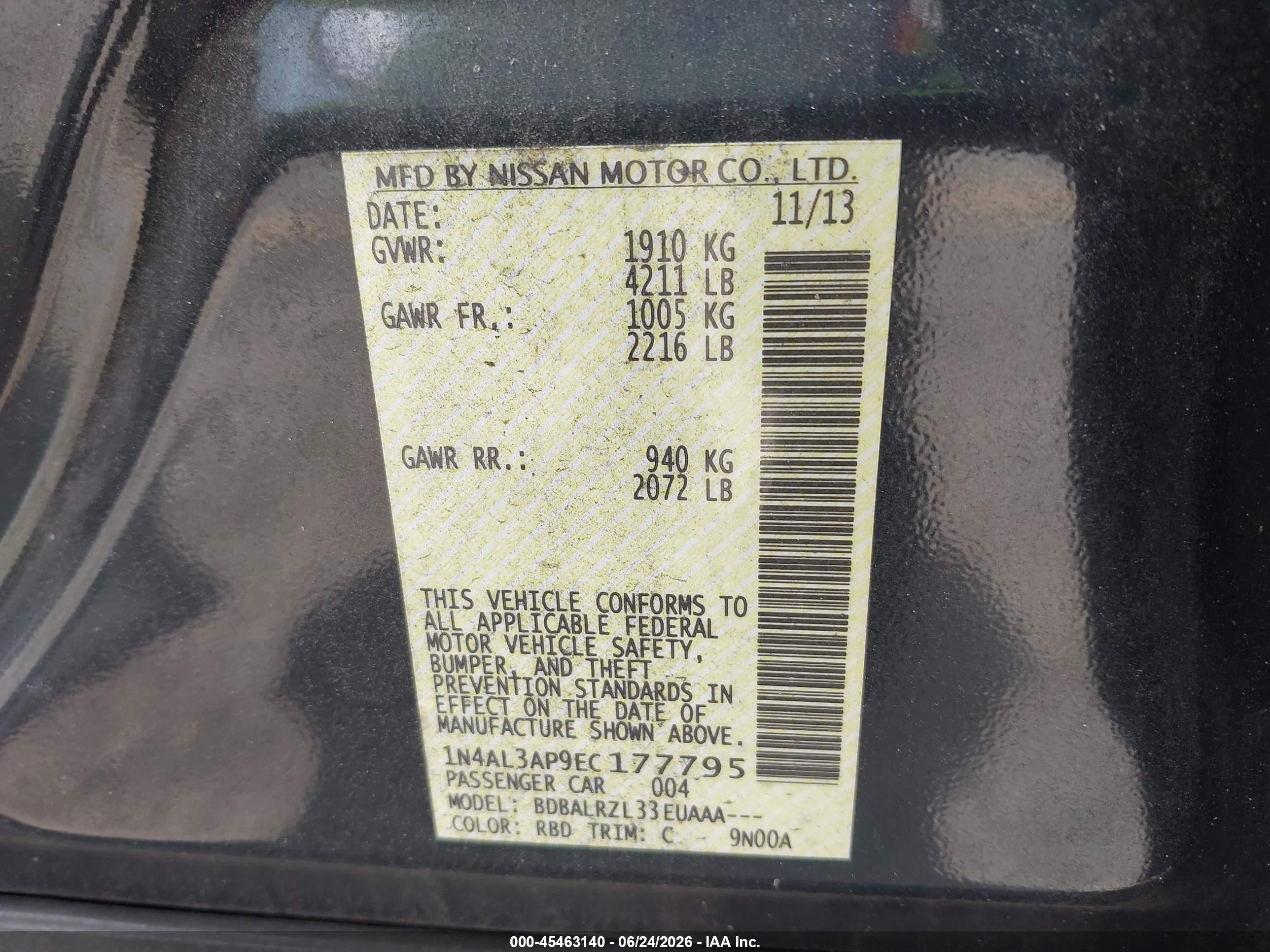 2014 Nissan Altima 2.5 S Gray vin: 1N4AL3AP9EC177795