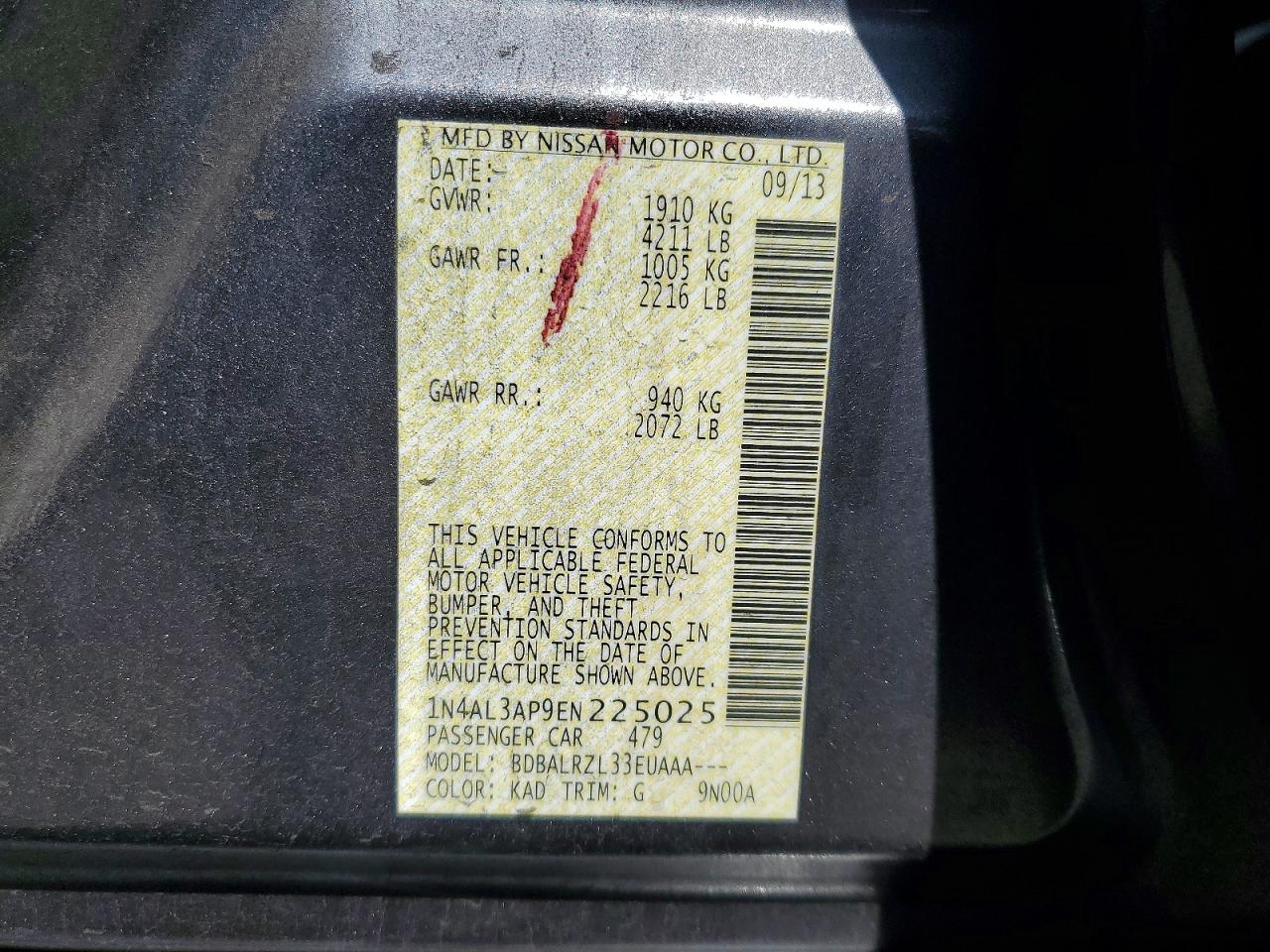 2014 Nissan Altima 2.5 Gray vin: 1N4AL3AP9EN225025