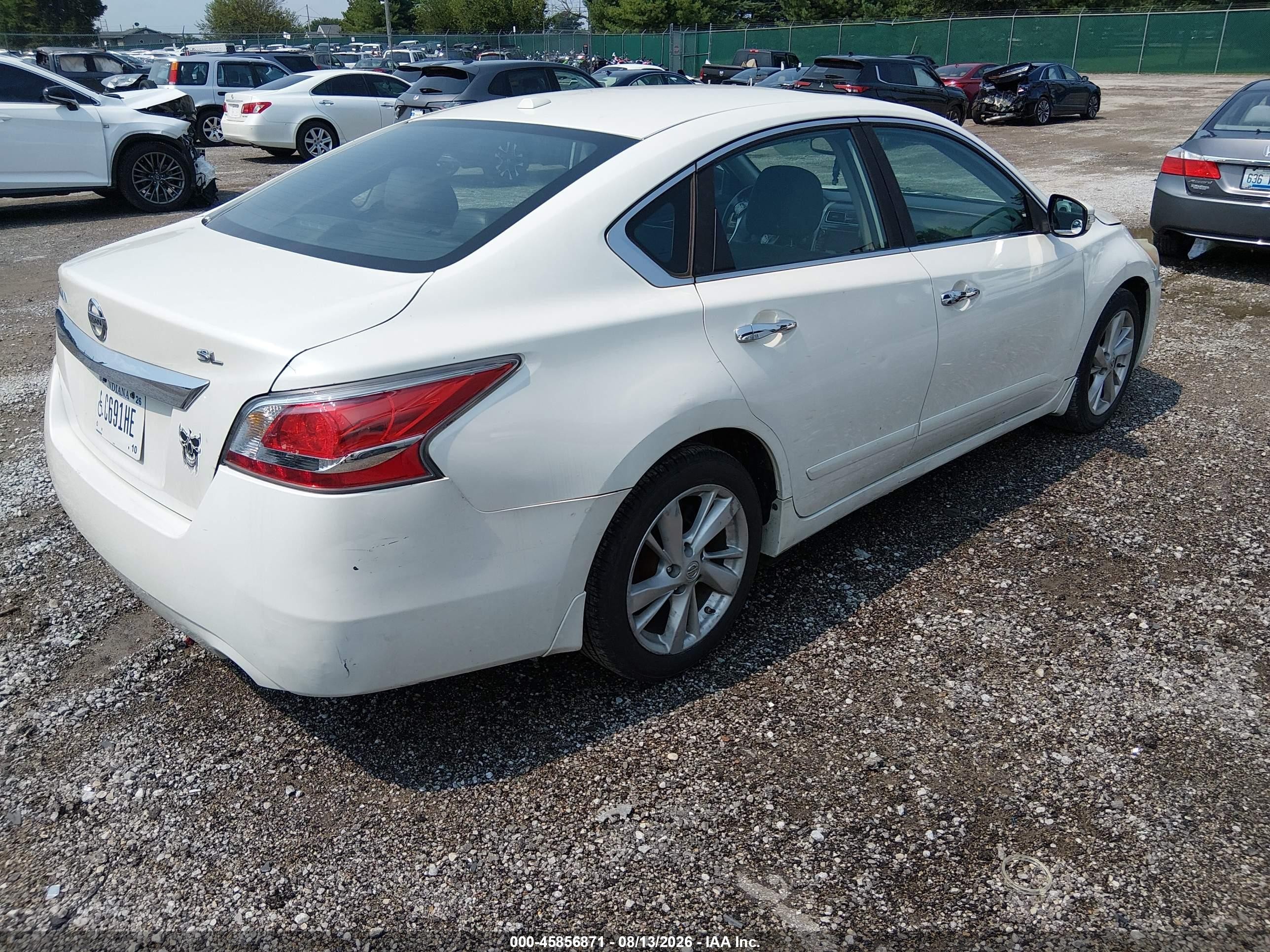 2015 Nissan Altima 2.5 Sl White vin: 1N4AL3AP9FC595971