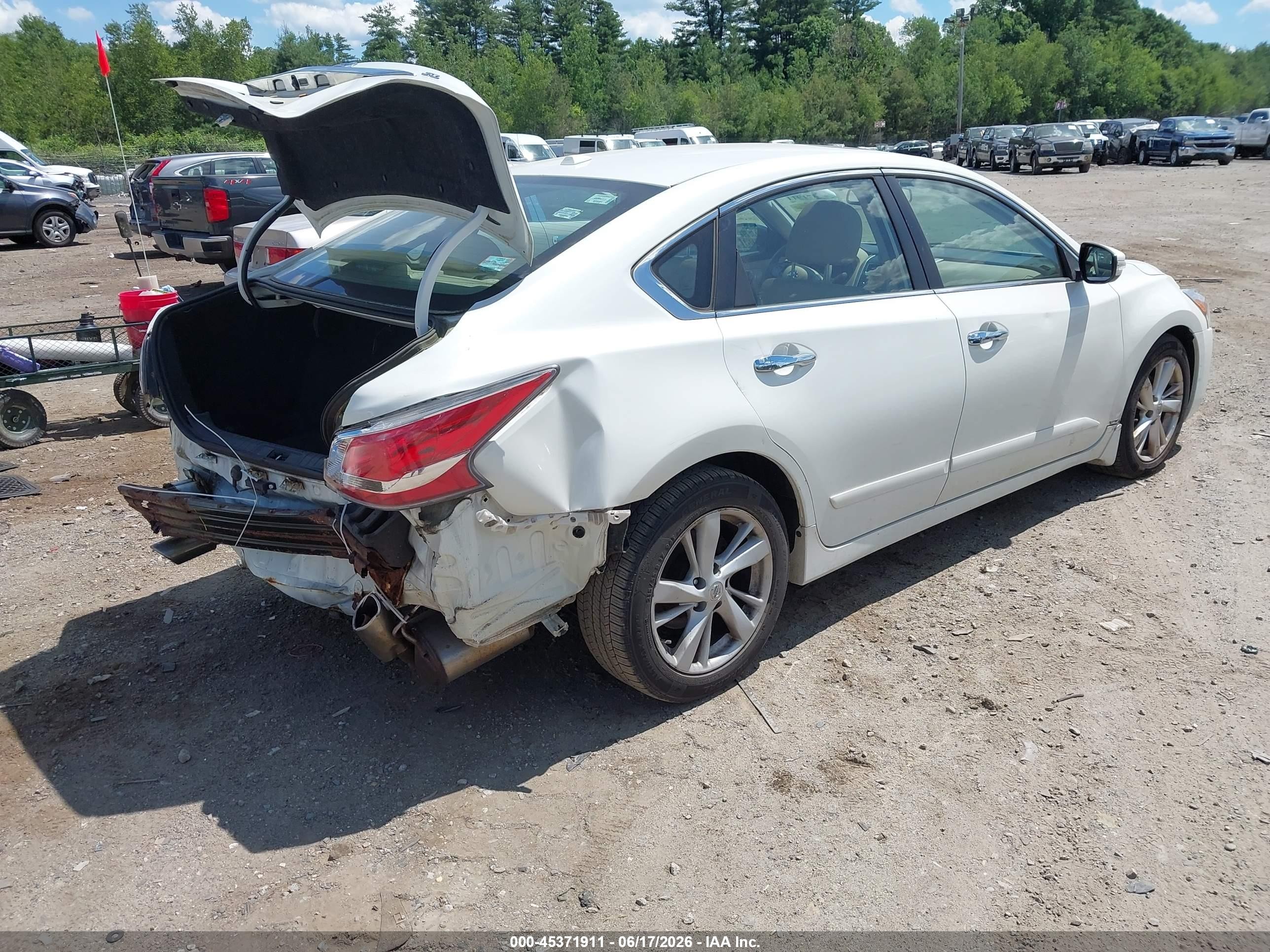 2015 Nissan Altima 2.5 Sl White vin: 1N4AL3AP9FN307242