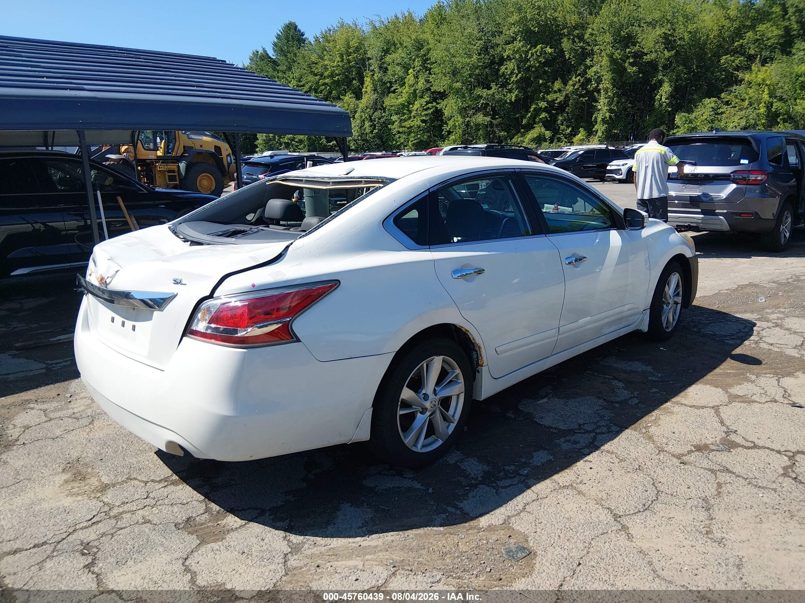 2015 Nissan Altima 2.5 Sl White vin: 1N4AL3AP9FN350365