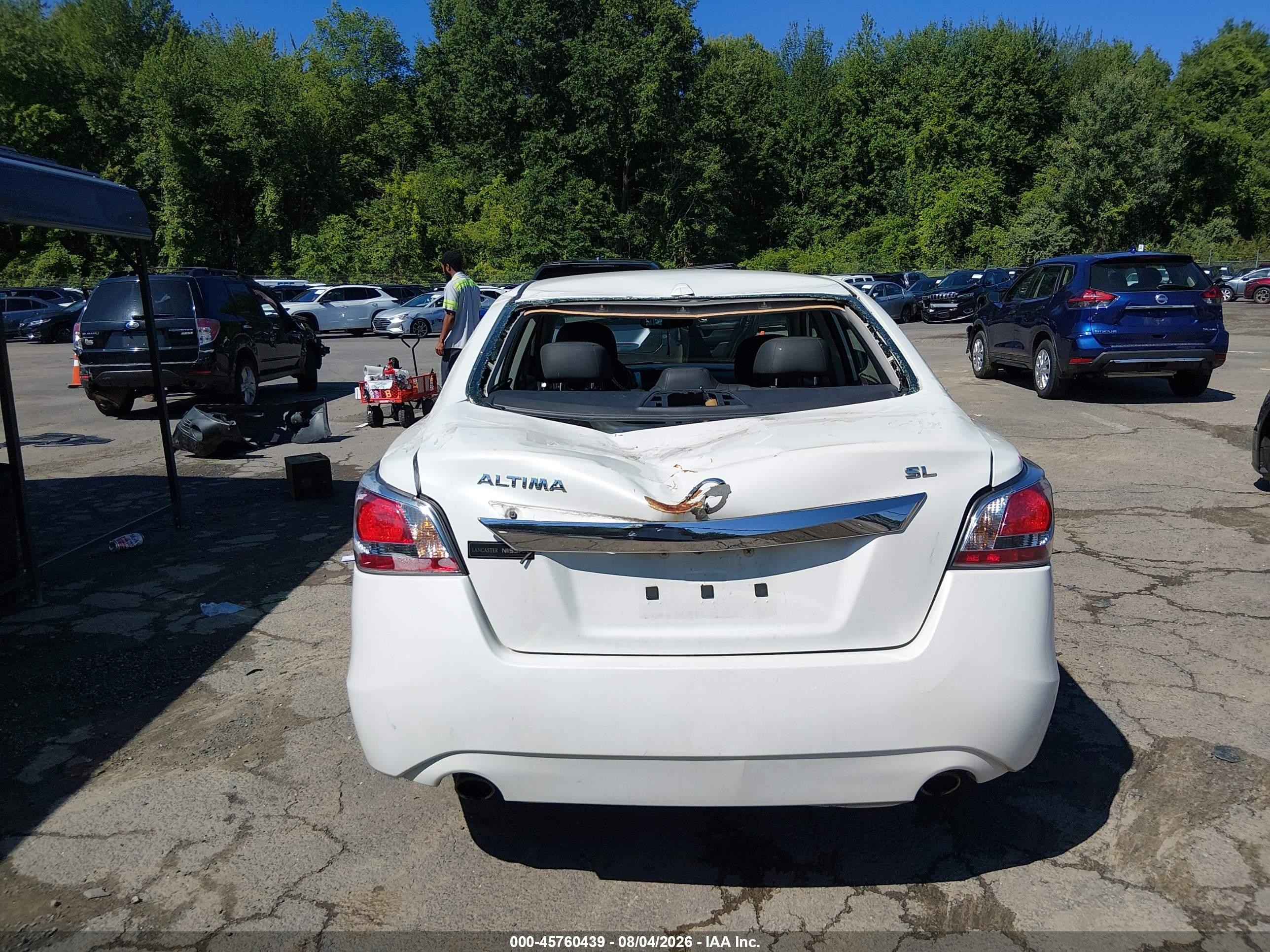 2015 Nissan Altima 2.5 Sl White vin: 1N4AL3AP9FN350365