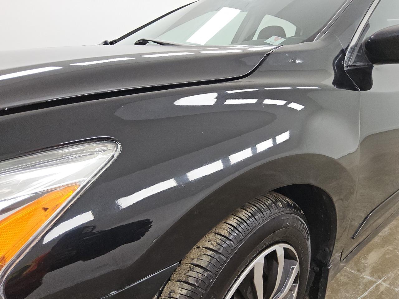2015 Nissan Altima Black vin: 1N4AL3AP9FN369661 Damage: Left Front Fender, Dent(S) W/ Paint Dmg, 2 To 3 Inches