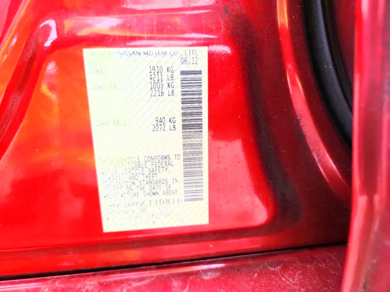 2013 Nissan Altima 2.5 Red vin: 1N4AL3APXDC110816