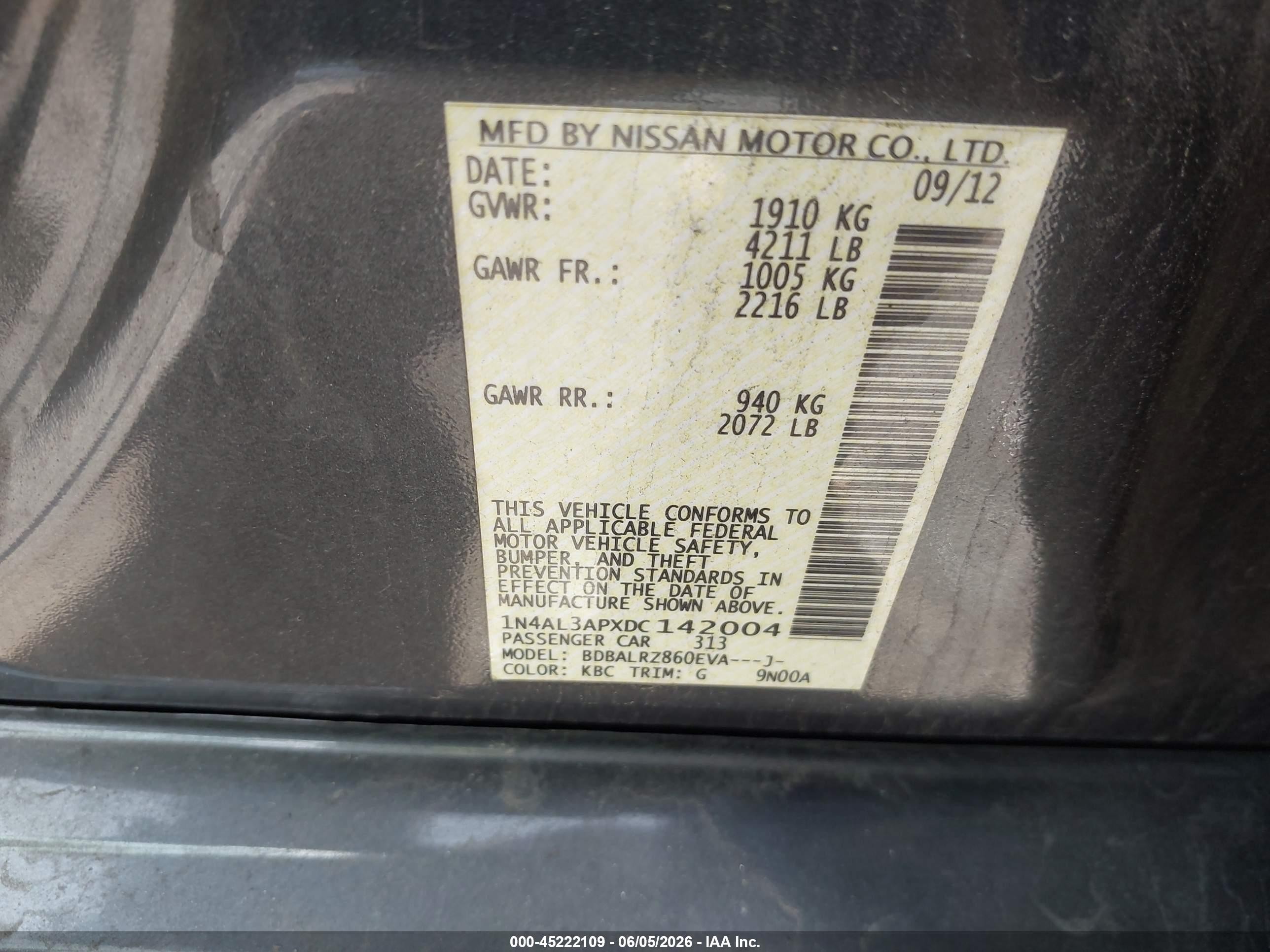 2013 Nissan Altima 2.5 S Gray vin: 1N4AL3APXDC142004
