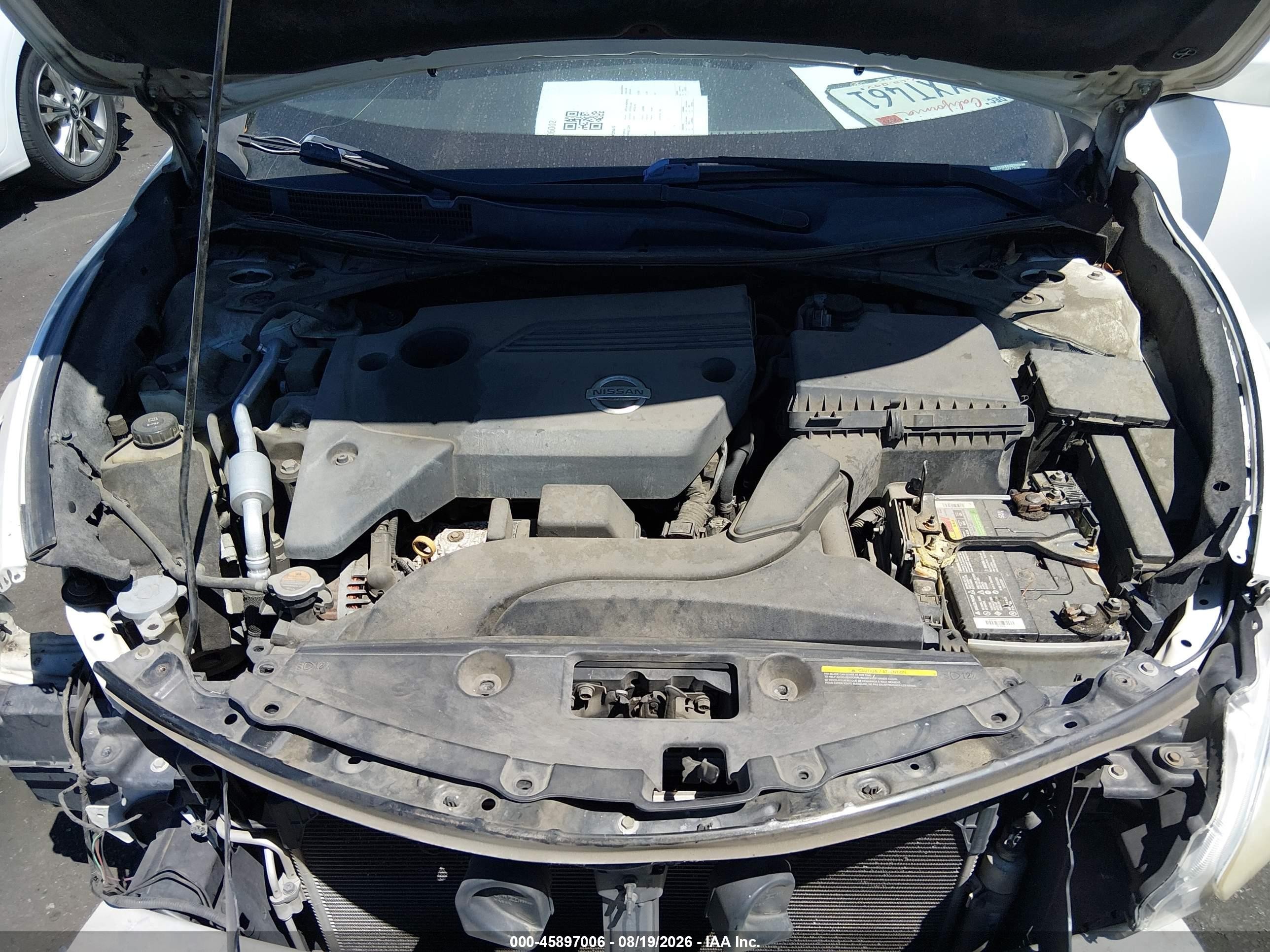 2013 Nissan Altima 2.5 S White vin: 1N4AL3APXDC172295