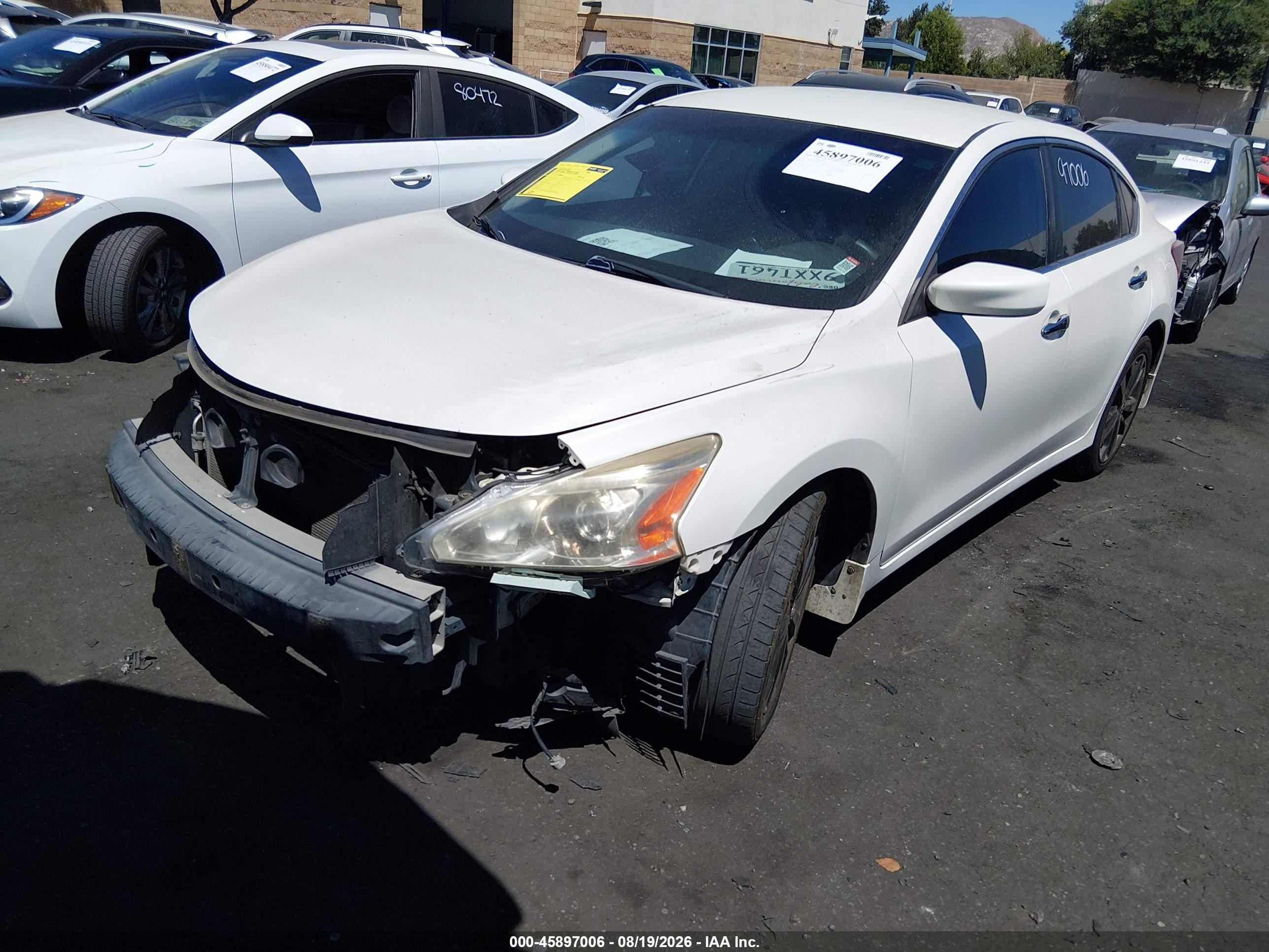 2013 Nissan Altima 2.5 S White vin: 1N4AL3APXDC172295