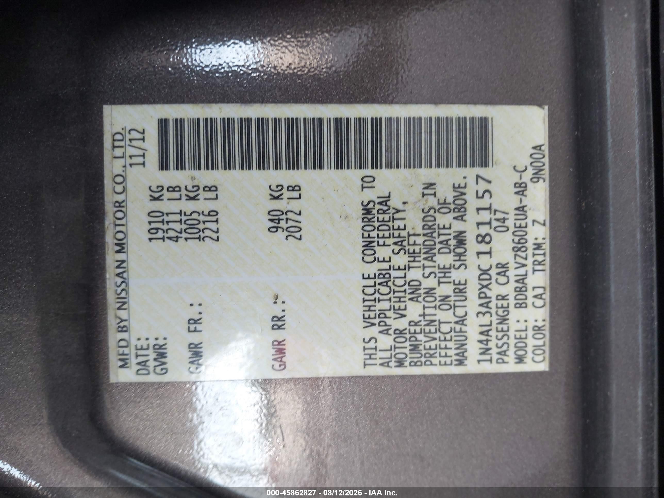 2013 Nissan Altima 2.5 Sl Коричневый vin: 1N4AL3APXDC181157