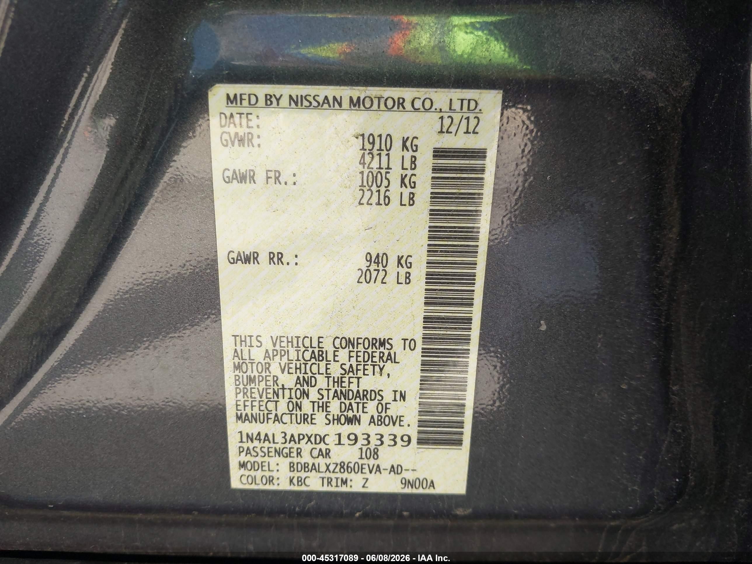 2013 Nissan Altima 2.5 Sl Gray vin: 1N4AL3APXDC193339
