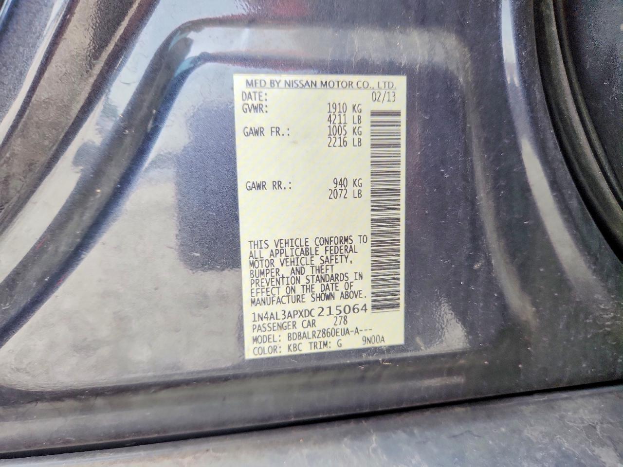 2013 Nissan Altima 2.5 Gray vin: 1N4AL3APXDC215064