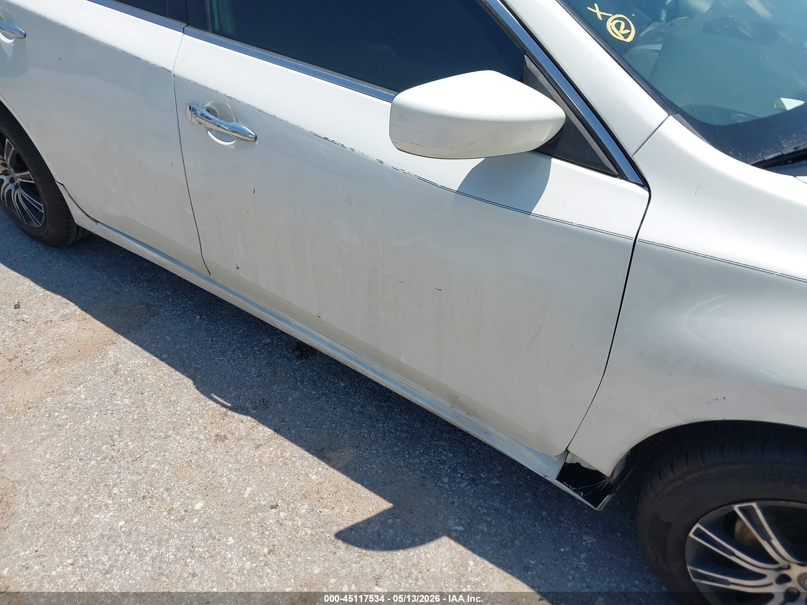 2013 Nissan Altima 2.5 S White vin: 1N4AL3APXDN439357