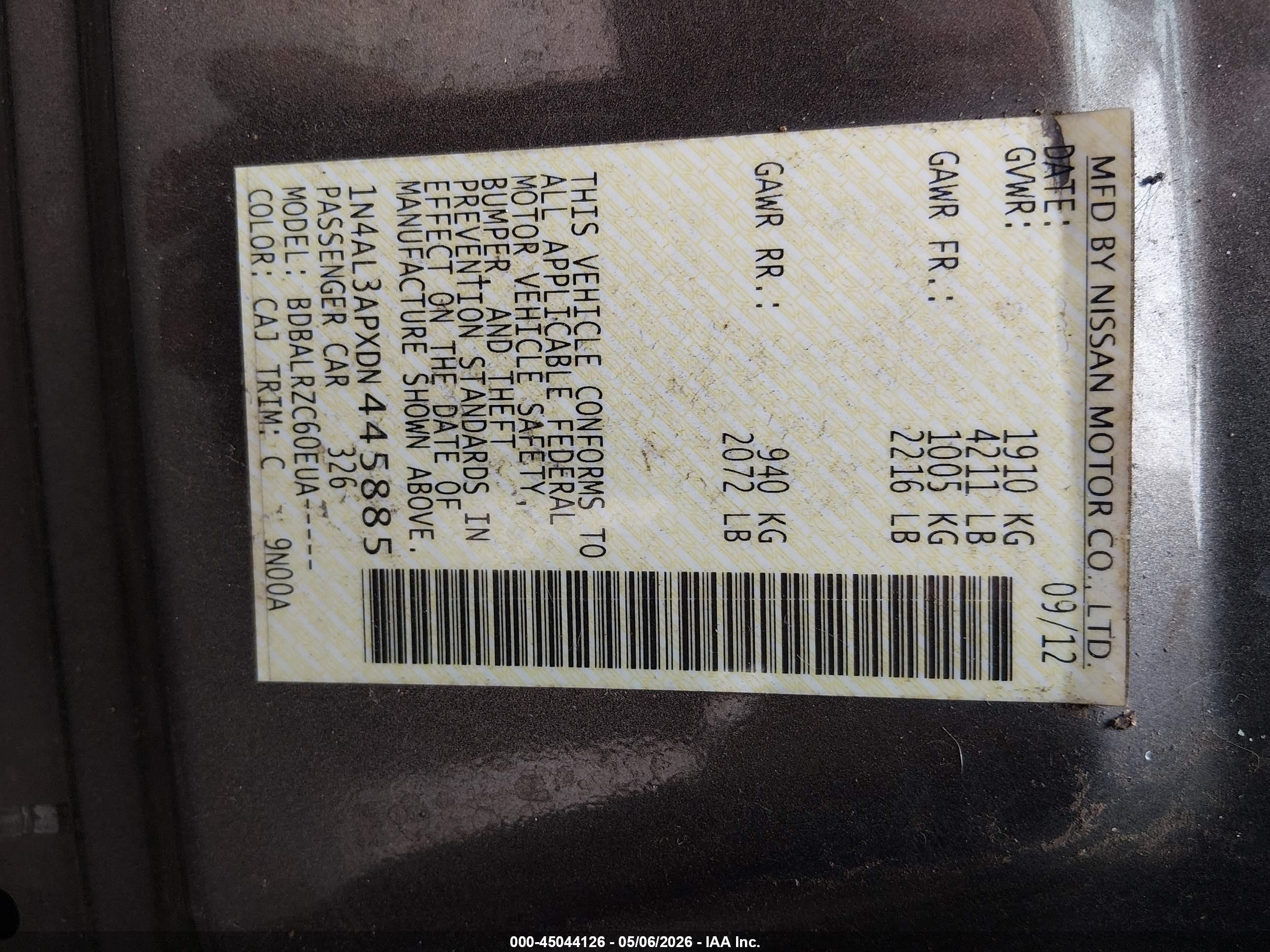 2013 Nissan Altima 2.5 S Brown vin: 1N4AL3APXDN445885