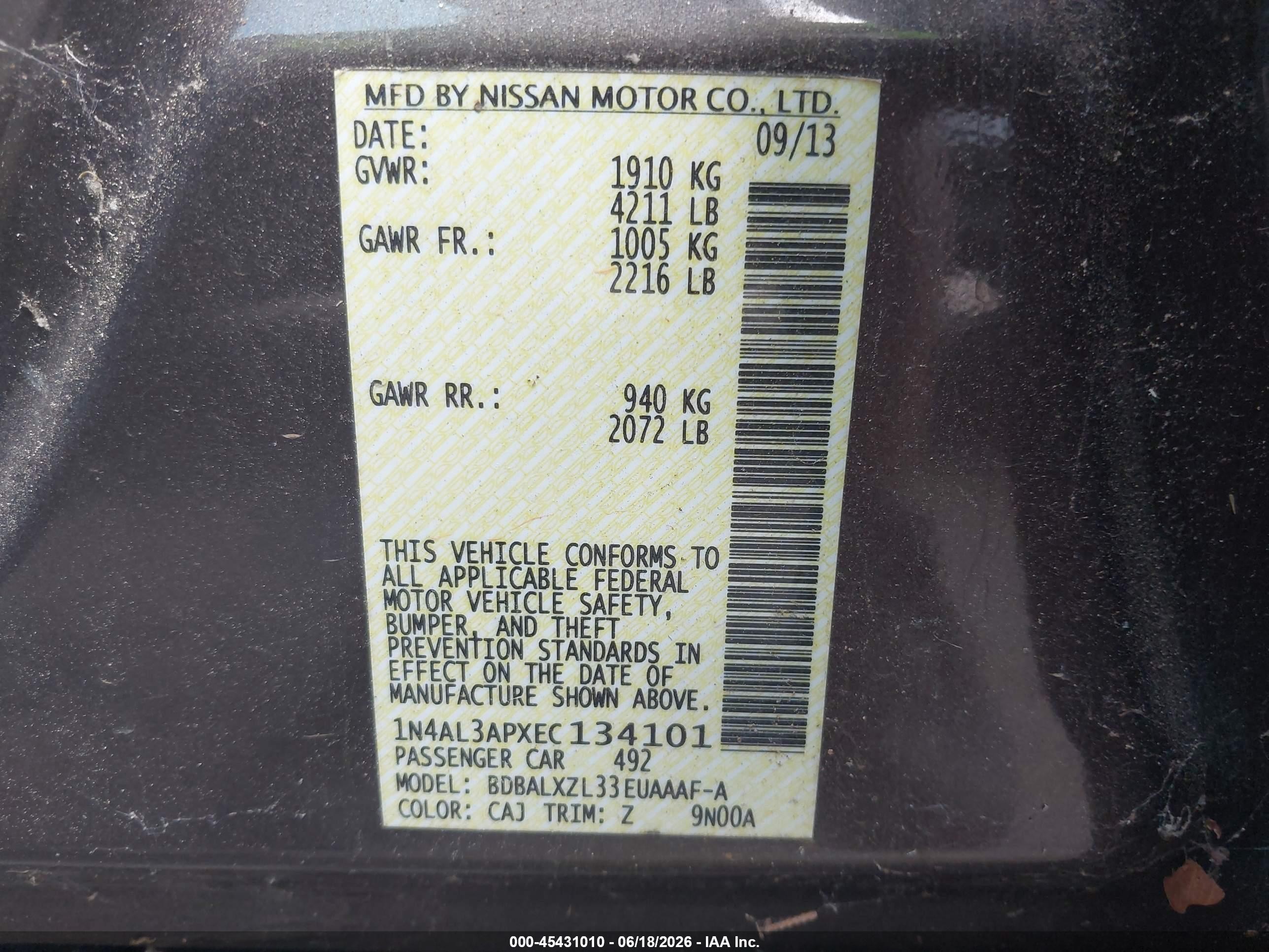 2014 Nissan Altima 2.5 Sl Brown vin: 1N4AL3APXEC134101