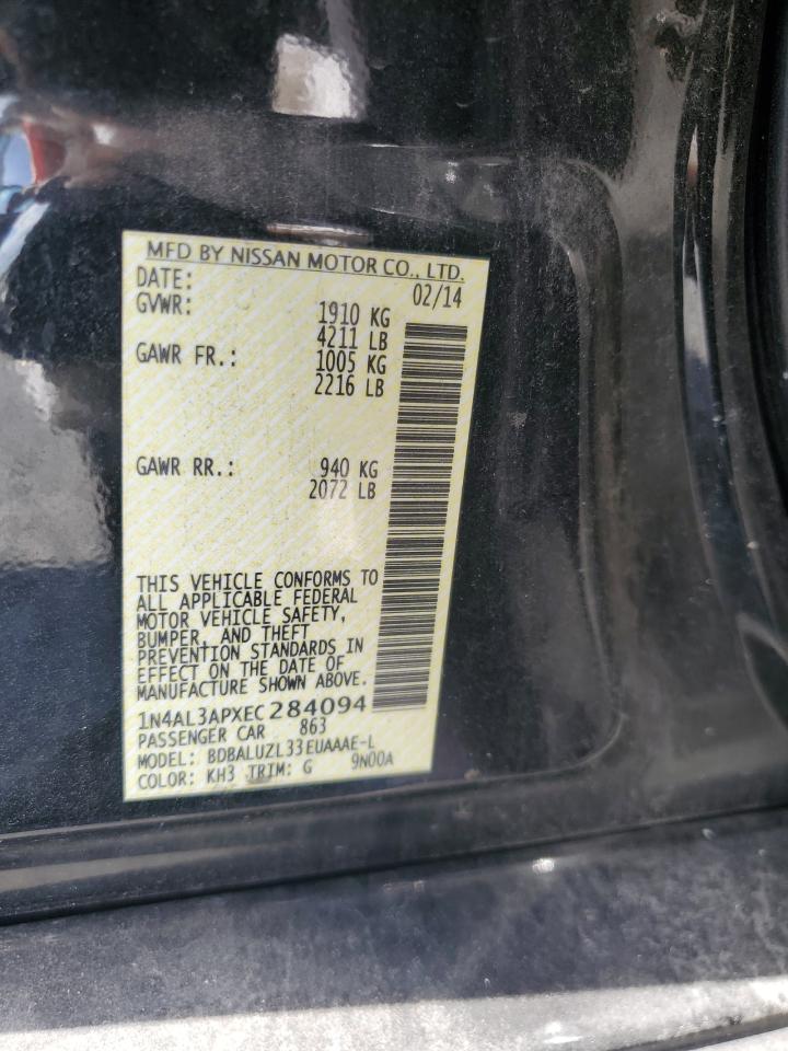 2014 Nissan Altima 2.5 Sv Черный vin: 1N4AL3APXEC284094