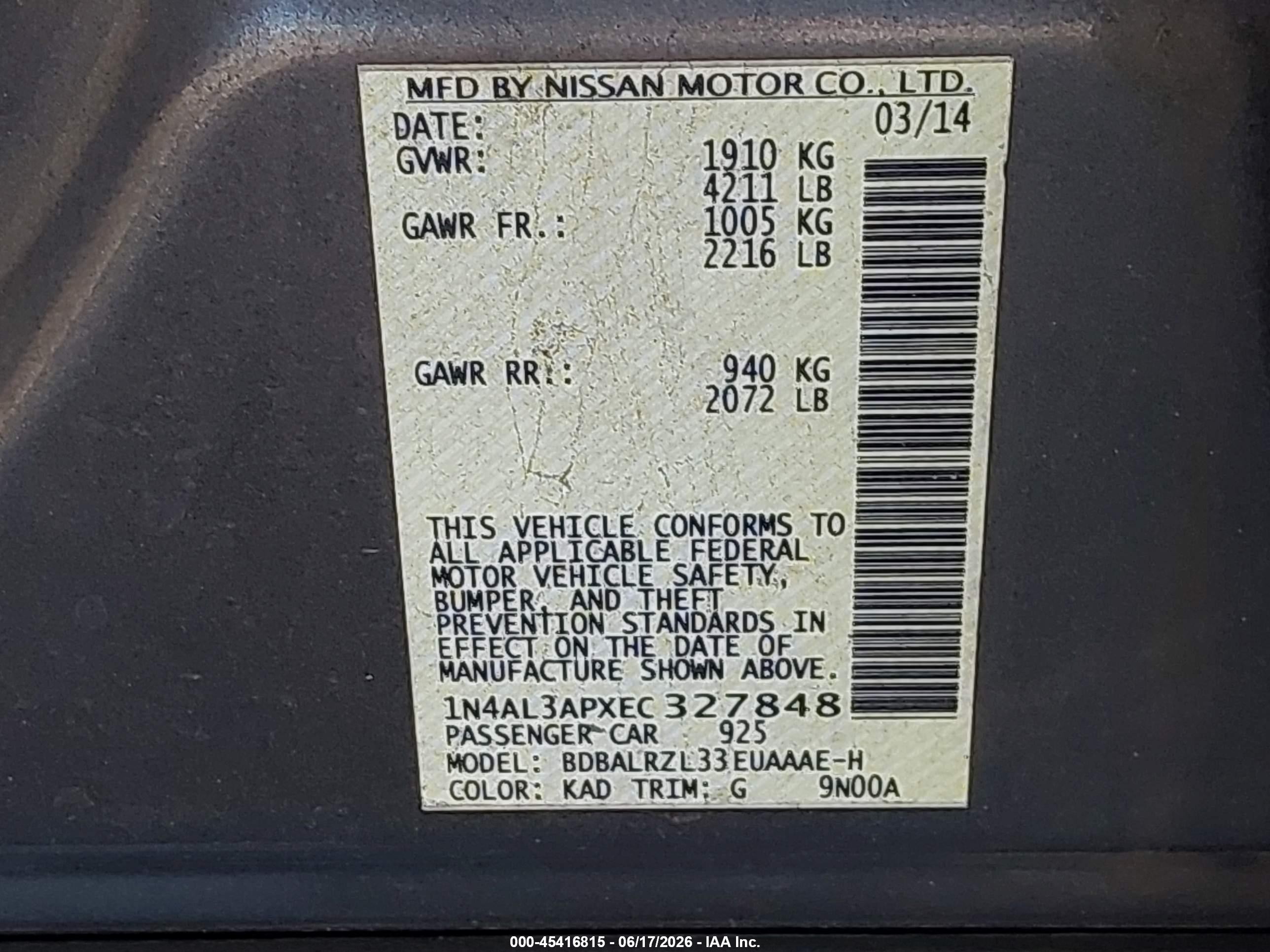 2014 Nissan Altima 2.5 S Silver vin: 1N4AL3APXEC327848