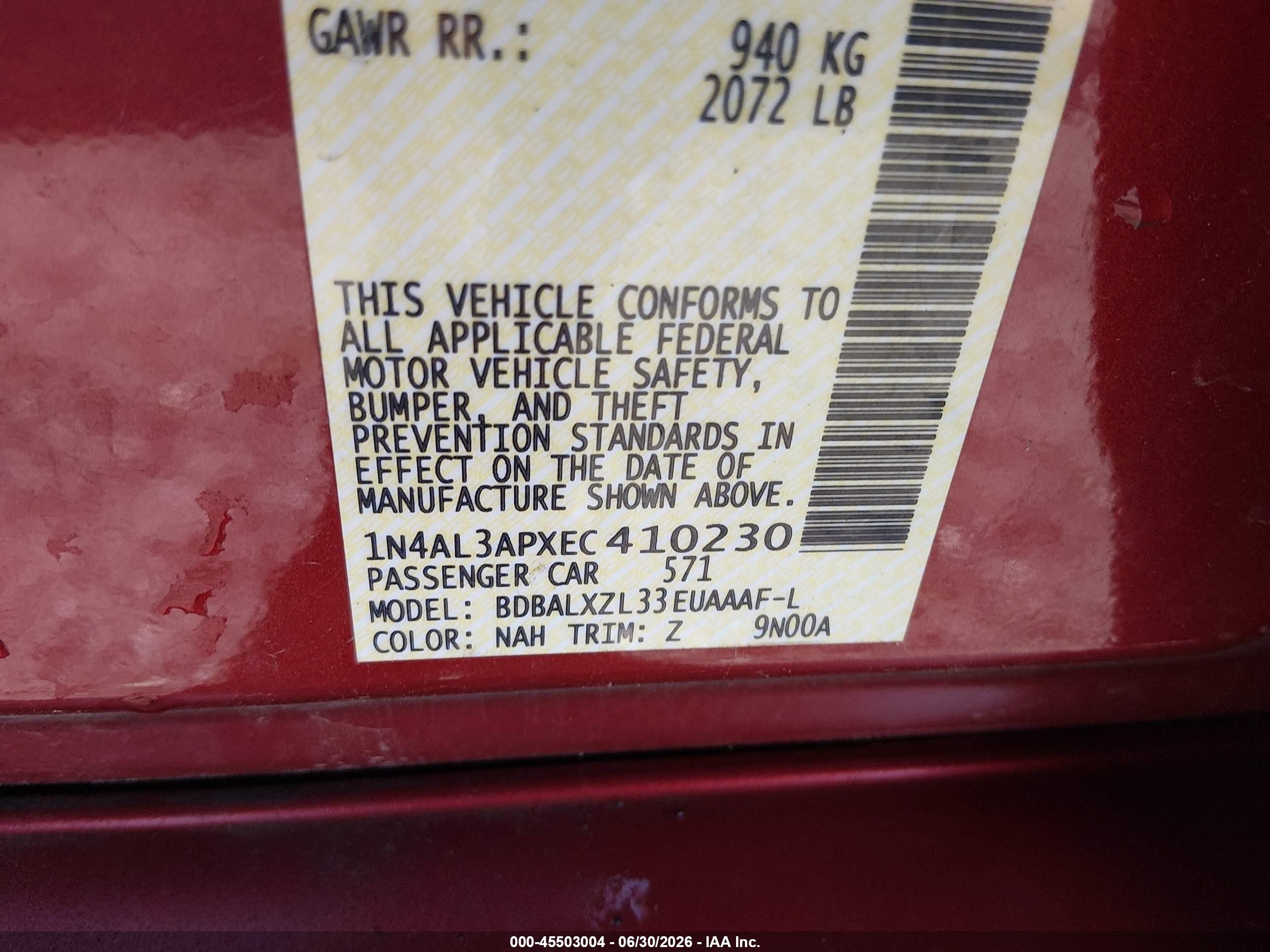 2014 Nissan Altima 2.5 Sl Red vin: 1N4AL3APXEC410230
