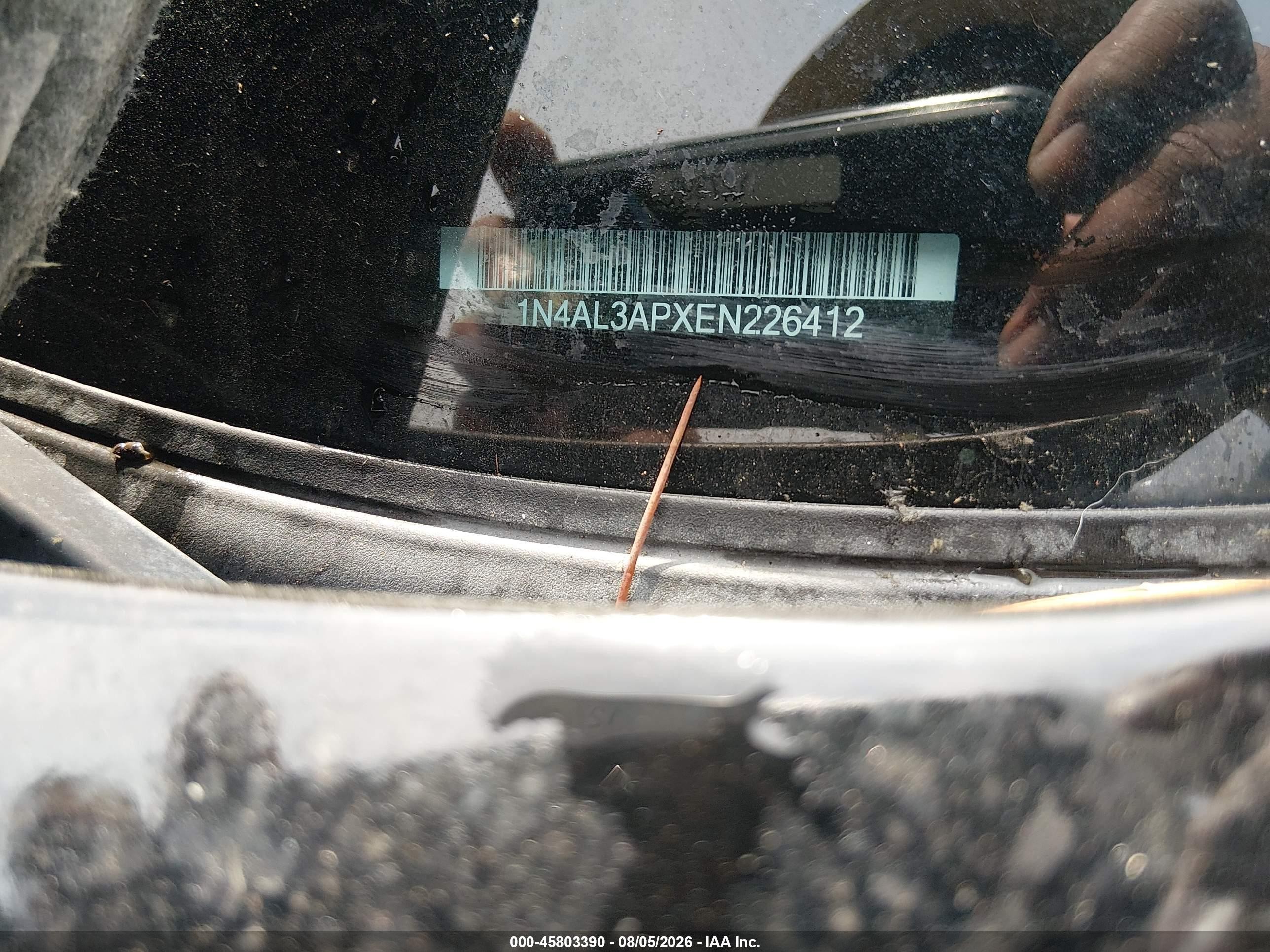 2014 Nissan Altima 2.5 Sl Black vin: 1N4AL3APXEN226412