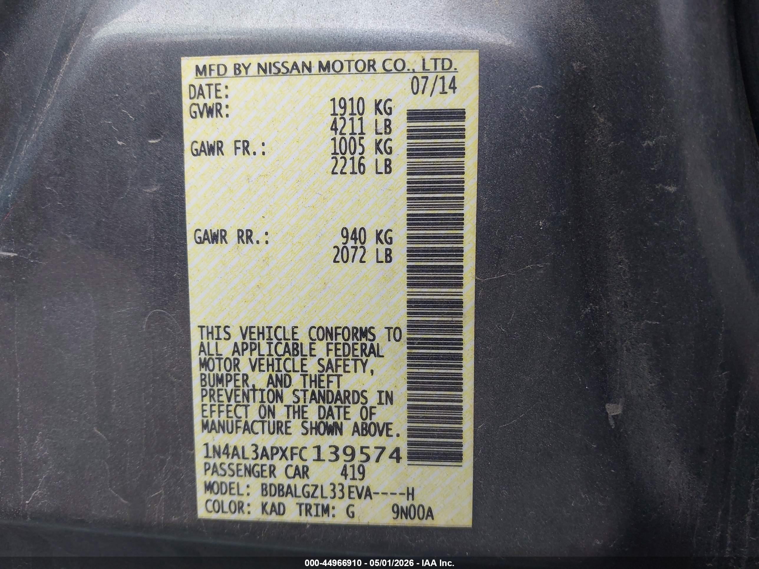 2015 Nissan Altima 2.5 S Gray vin: 1N4AL3APXFC139574