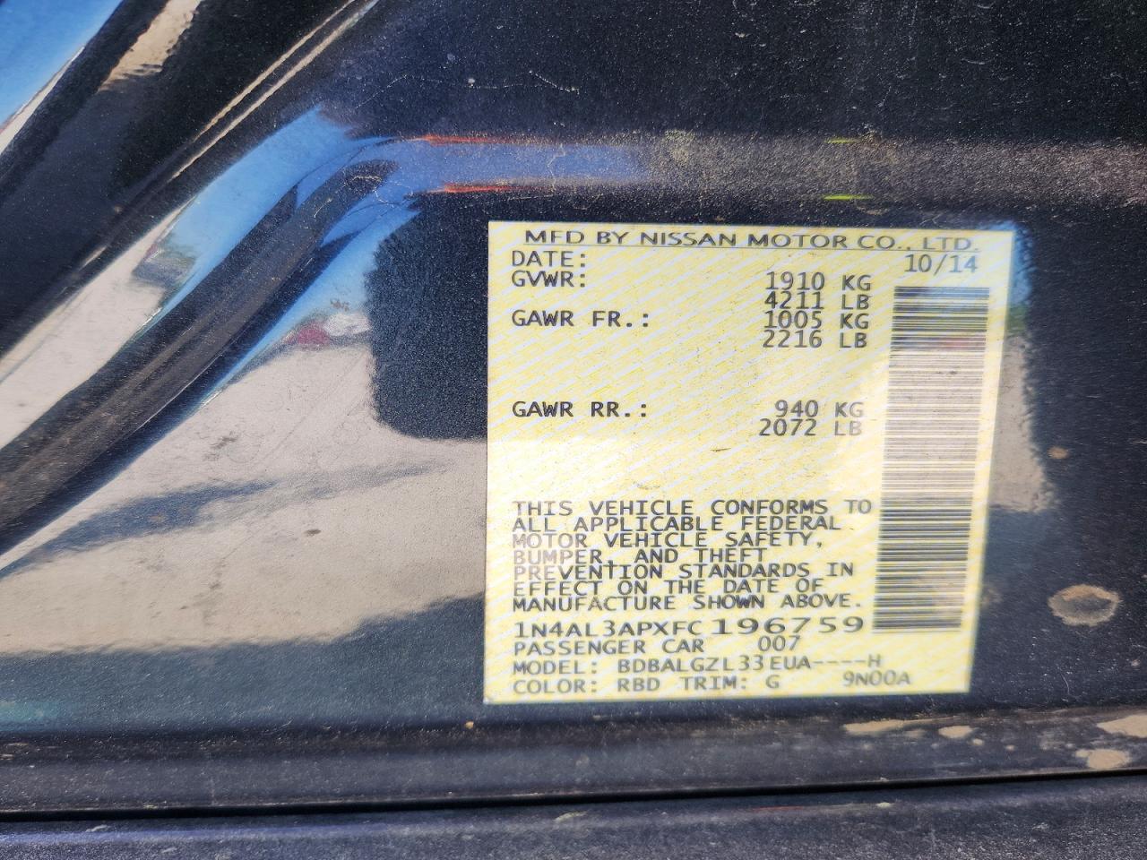 2015 Nissan Altima 2.5 S Gray vin: 1N4AL3APXFC196759