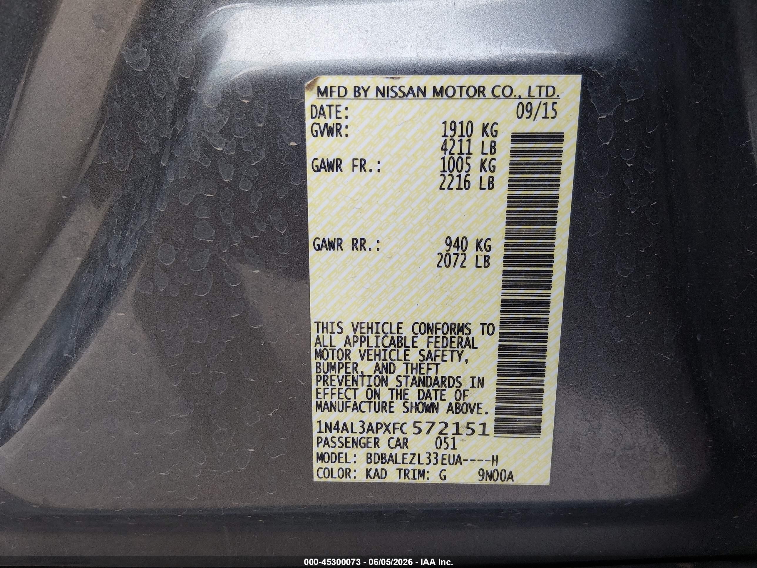 2015 Nissan Altima 2.5 S Silver vin: 1N4AL3APXFC572151