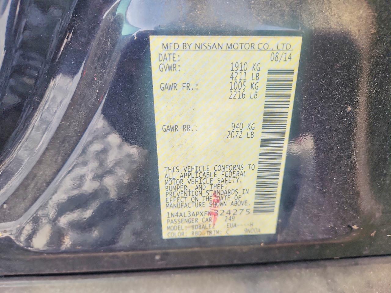 2015 Nissan Altima 2.5 S Gray vin: 1N4AL3APXFN324275
