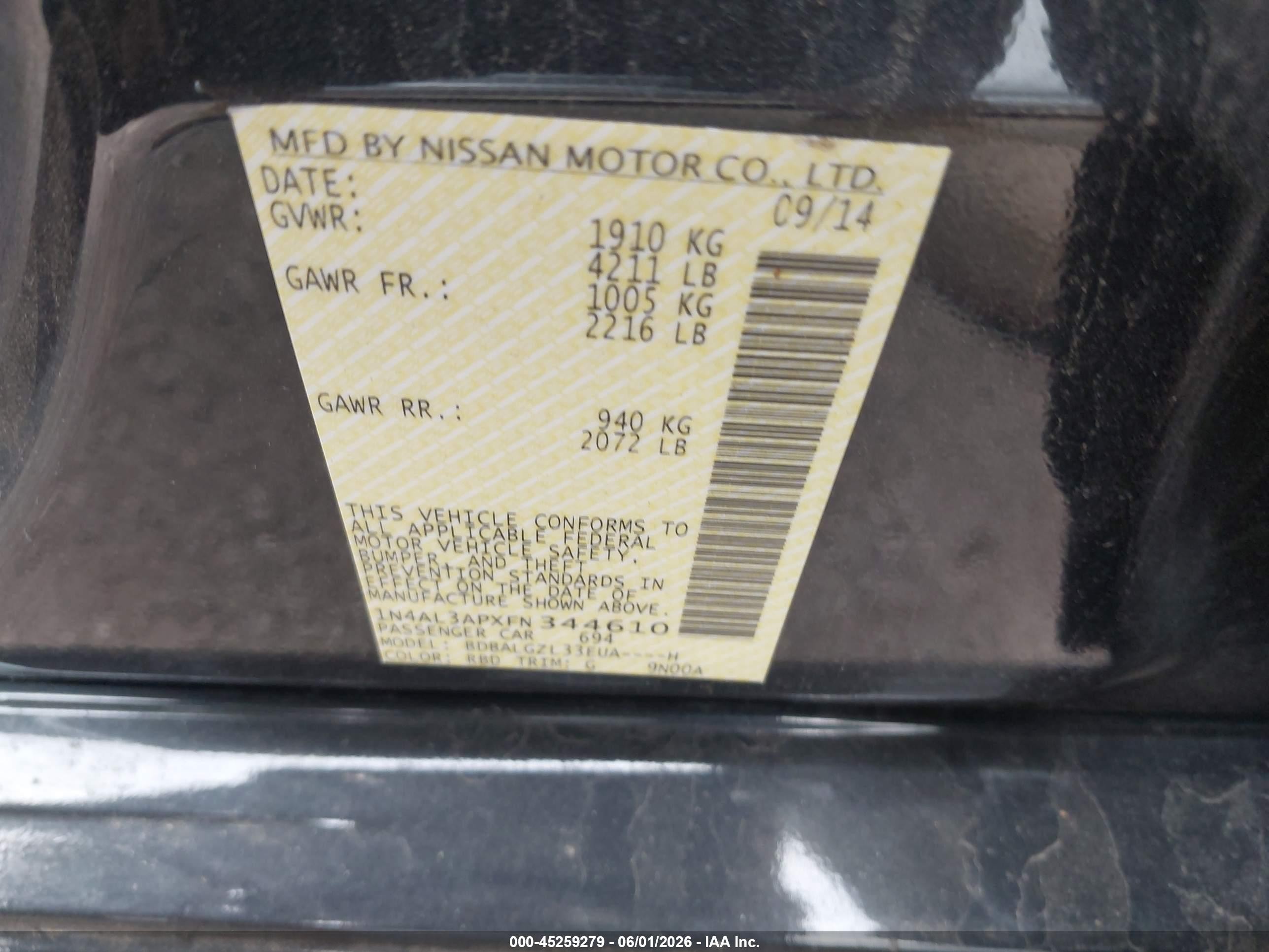 2015 Nissan Altima 2.5 S Gray vin: 1N4AL3APXFN344610