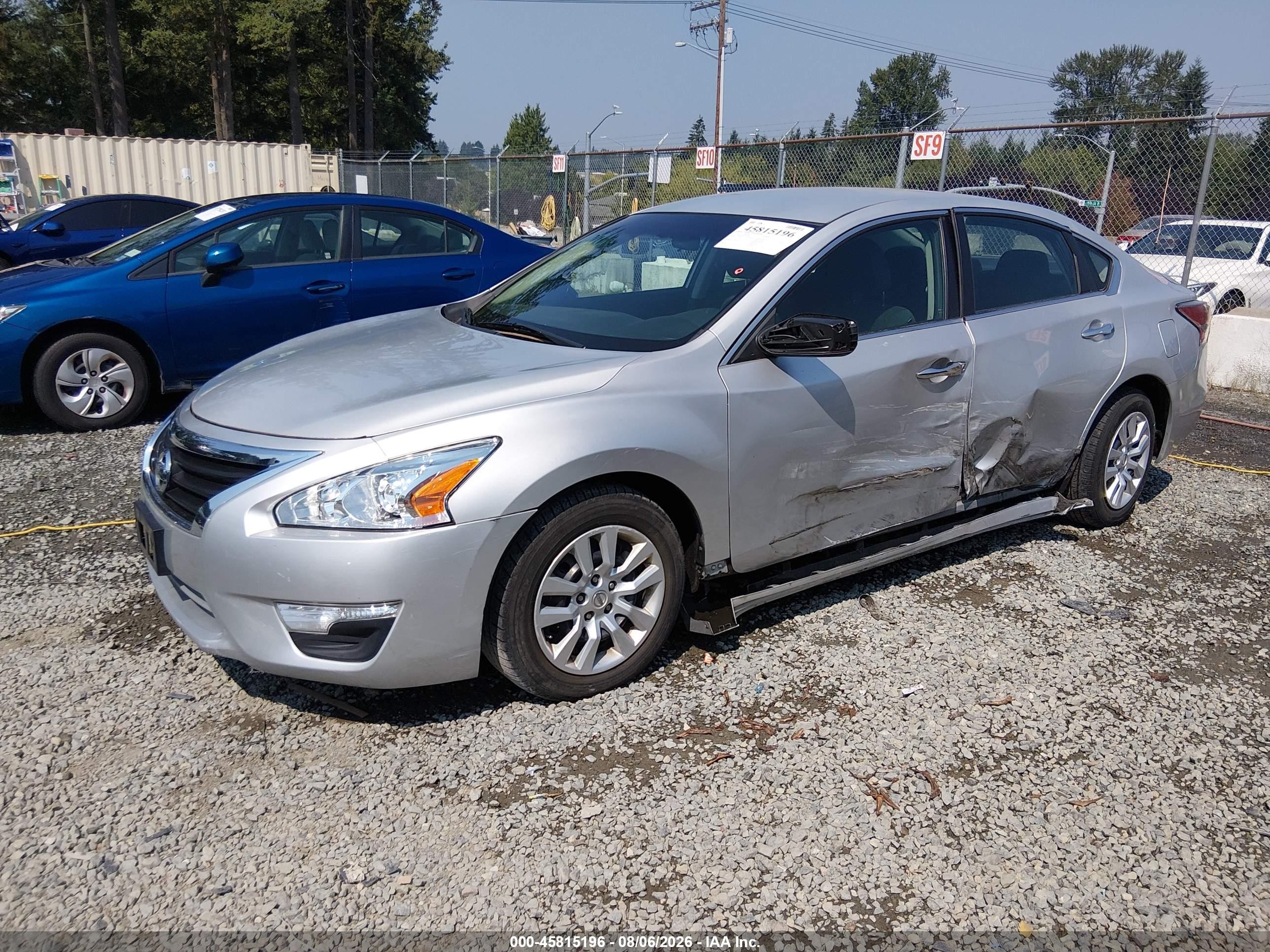 2015 Nissan Altima 2.5/2.5 S/2.5 Sl/2.5 Sv Silver vin: 1N4AL3APXFN885298