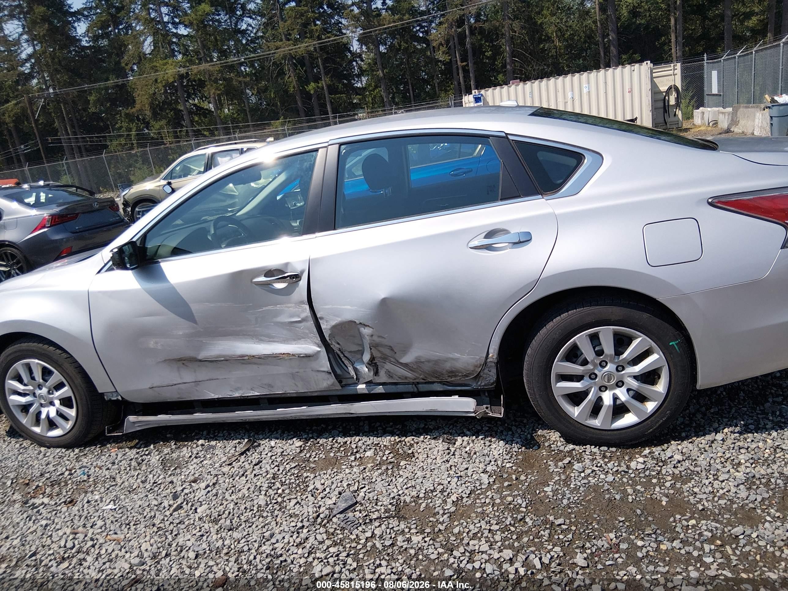 2015 Nissan Altima 2.5/2.5 S/2.5 Sl/2.5 Sv Silver vin: 1N4AL3APXFN885298