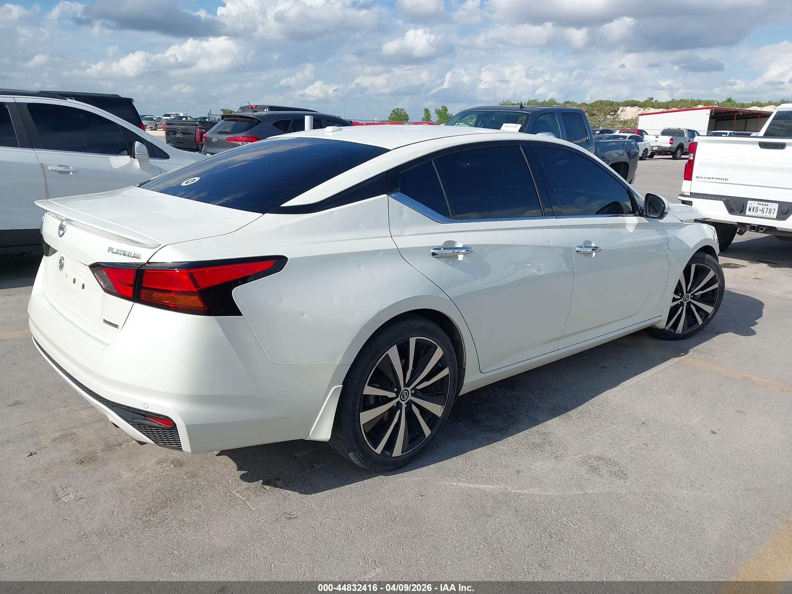 2020 Nissan Altima Platinum Vc-turbo Fwd Белый vin: 1N4AL4FV8LC101804